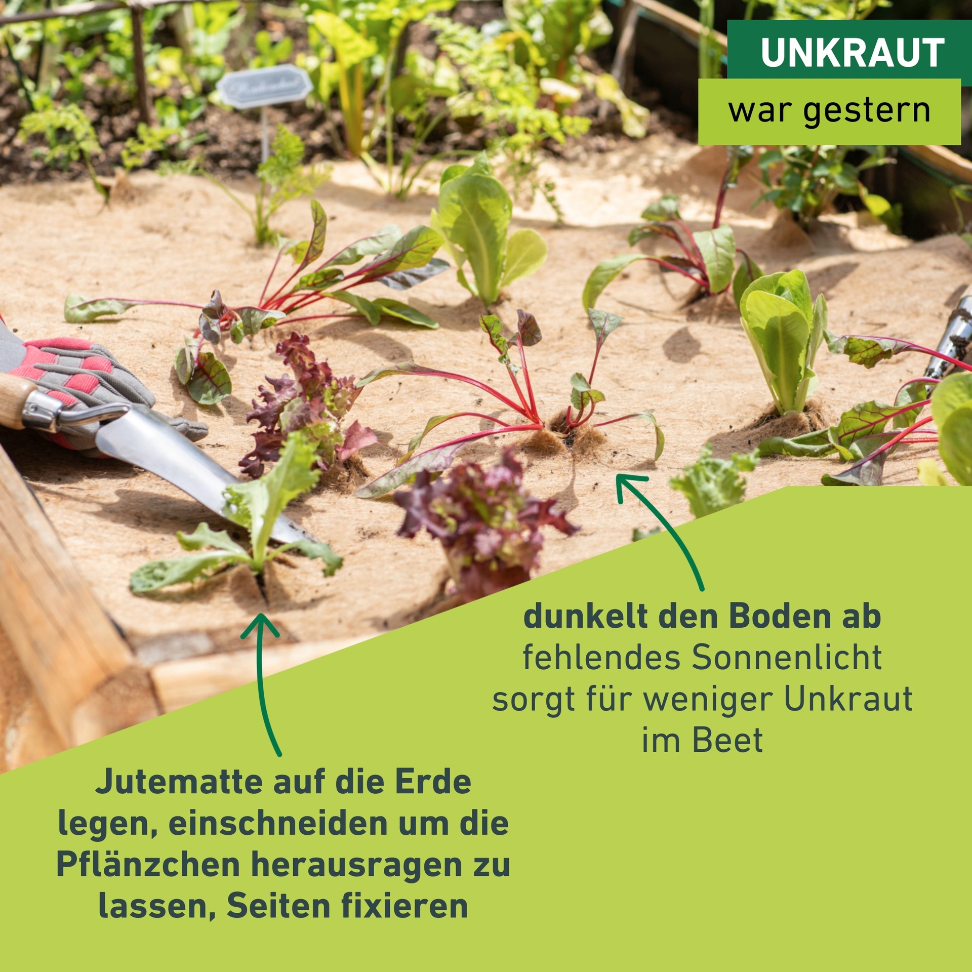 Windhager Unkrautvlies »aus Jute für Hochbeete« 1 Stk. tlg. Jutematte aus Jutefaser, Hochbeetmatte 2 x 1 m, 300 g/m²