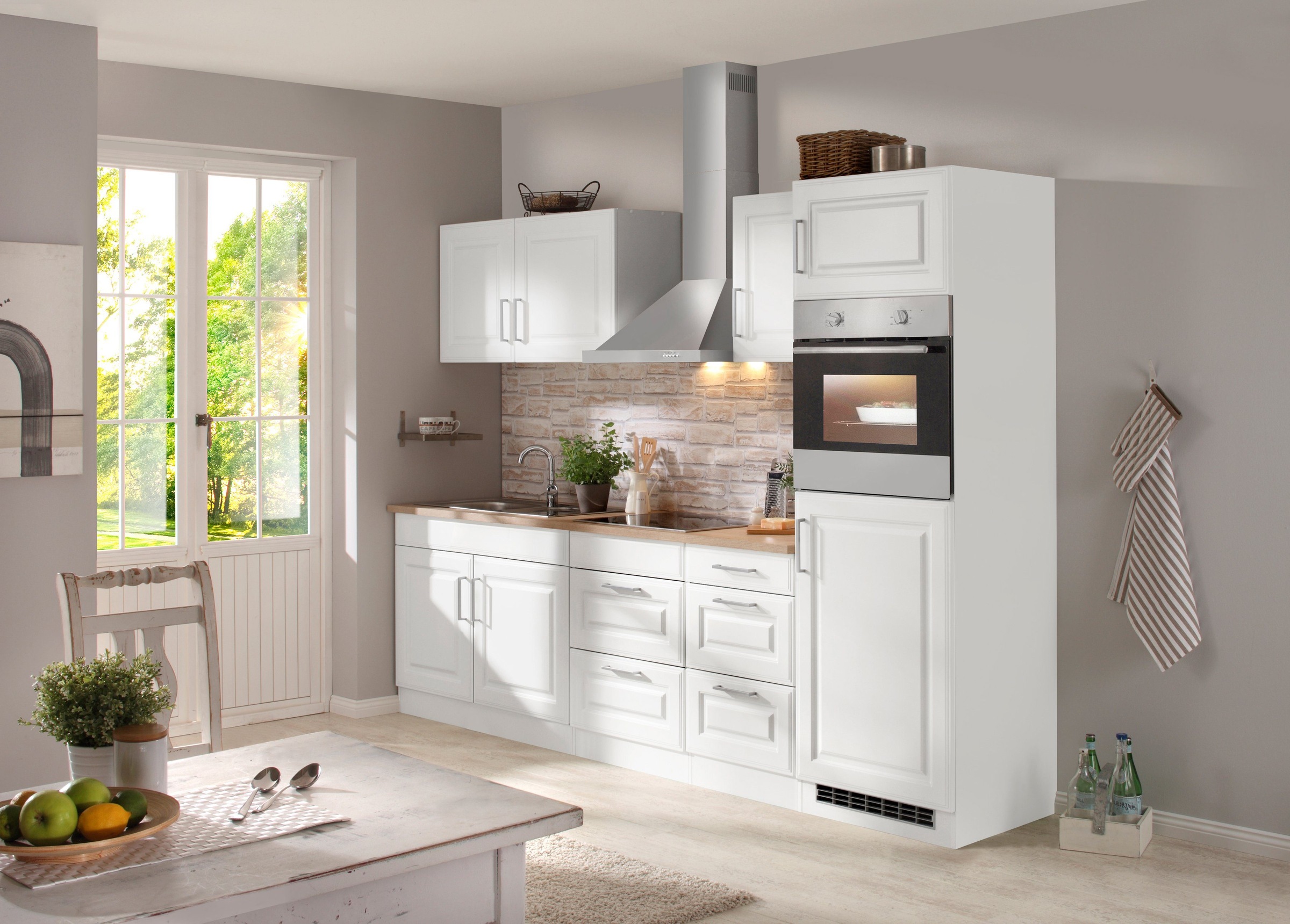 KOCHSTATION Küchenzeile »KS-Stockholm« mit E-Geräten, Breite 270 cm, wahlweise mit Induktionskochfeld