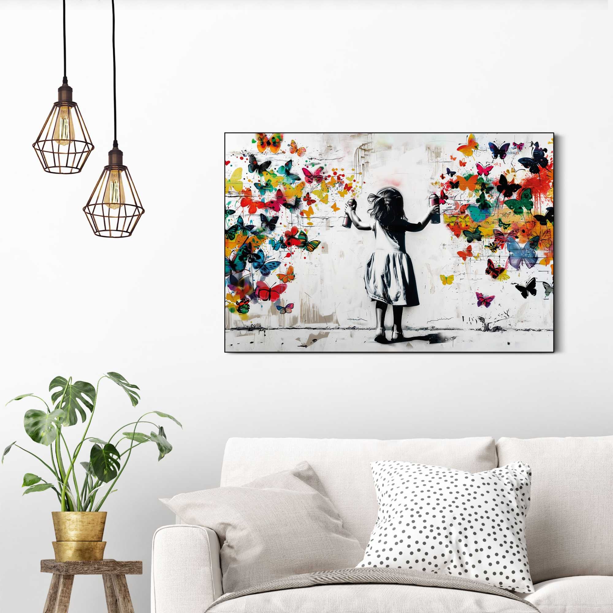 Reinders! Wandbild »Wolke von Schmetterlingen«, Kinderzimmer - Mädchen - Mehrfarbig - MDF - Street Art - 90x60 cm