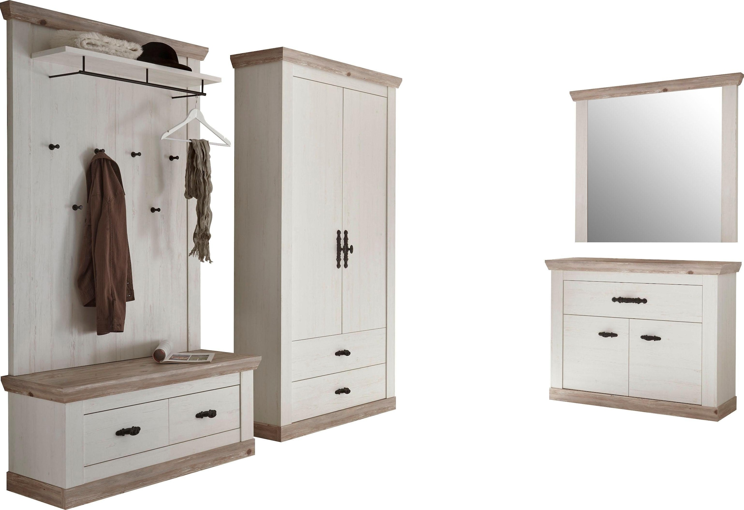Home affaire Garderoben-Set "Florenz" 5 Stk. tlg. bestehend aus Bank, Panee günstig online kaufen