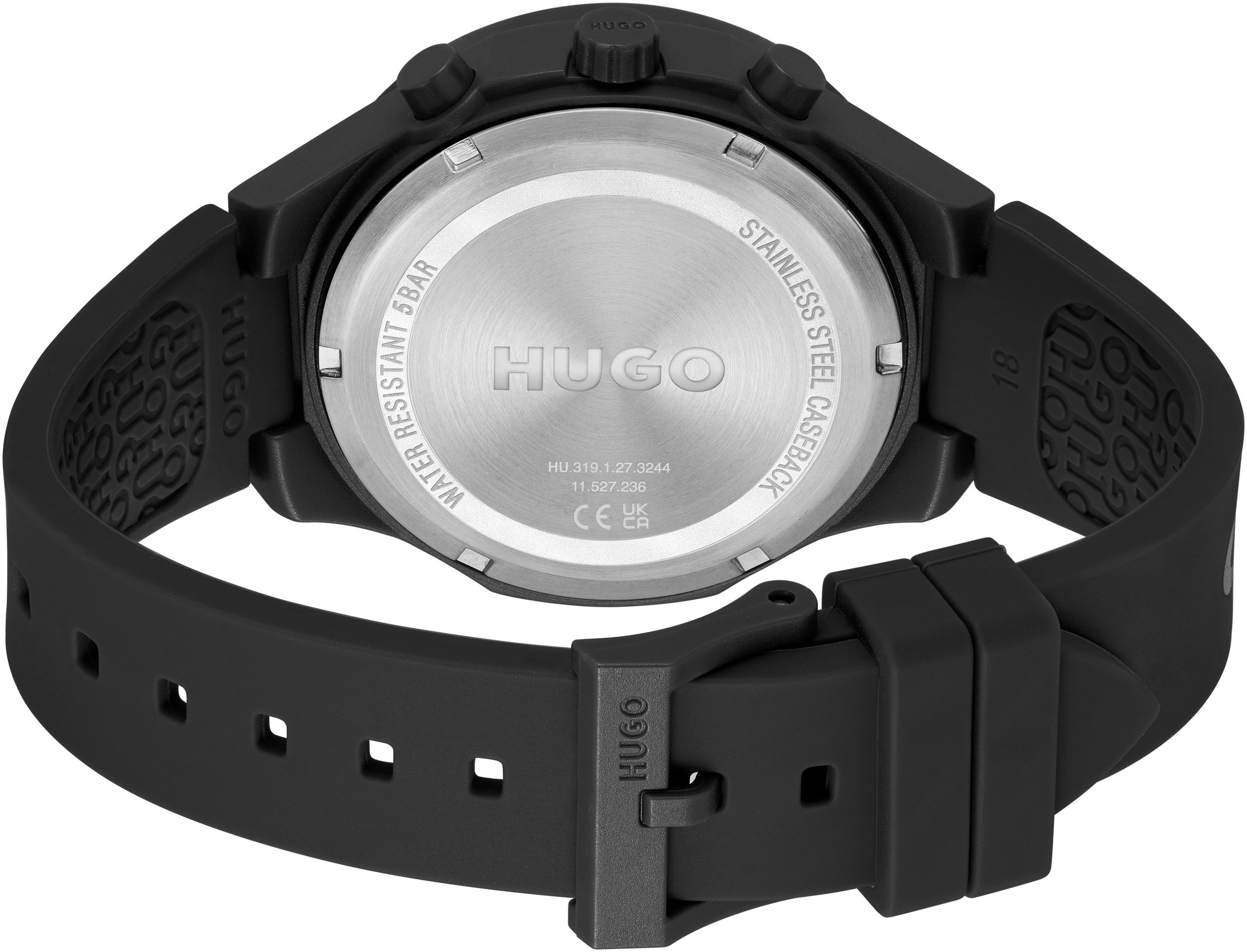 HUGO Multifunktionsuhr »#LIT MULTI«, Quarzuhr, Armbanduhr, Herrenuhr, Silikonarmband, analog