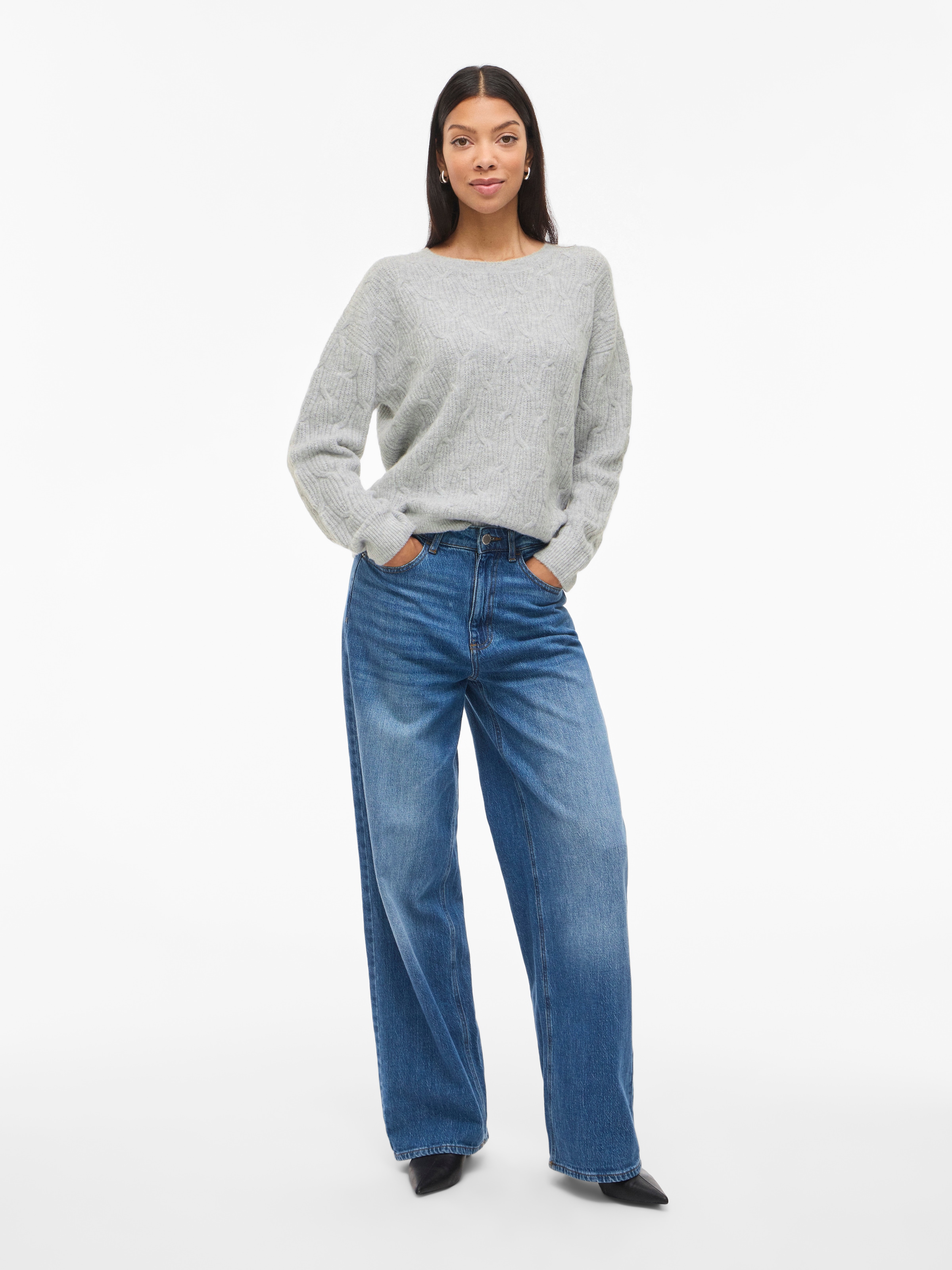 Vila Strickpullover »VILASSIA O-NECK L/S CABEL KNIT TOP -NOOS«