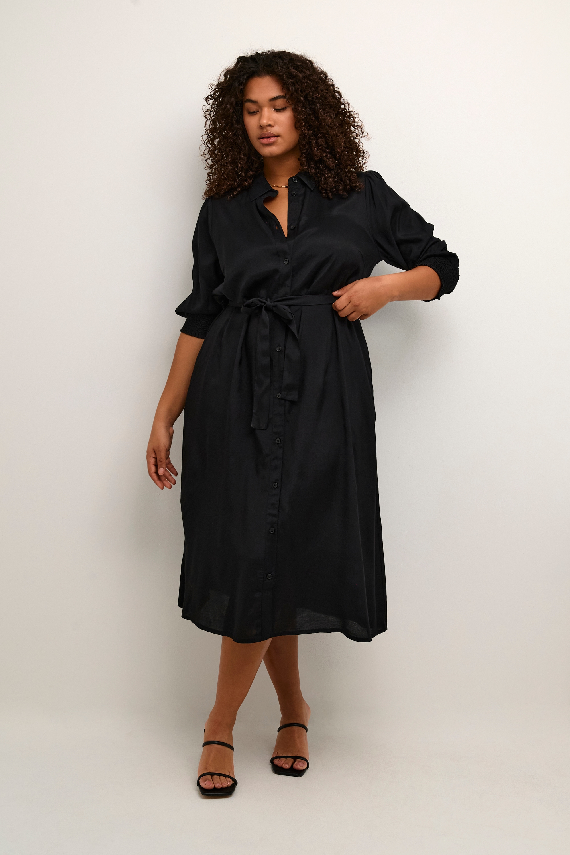 KAFFE Curve Midikleid »Damen Kleid KCemina«