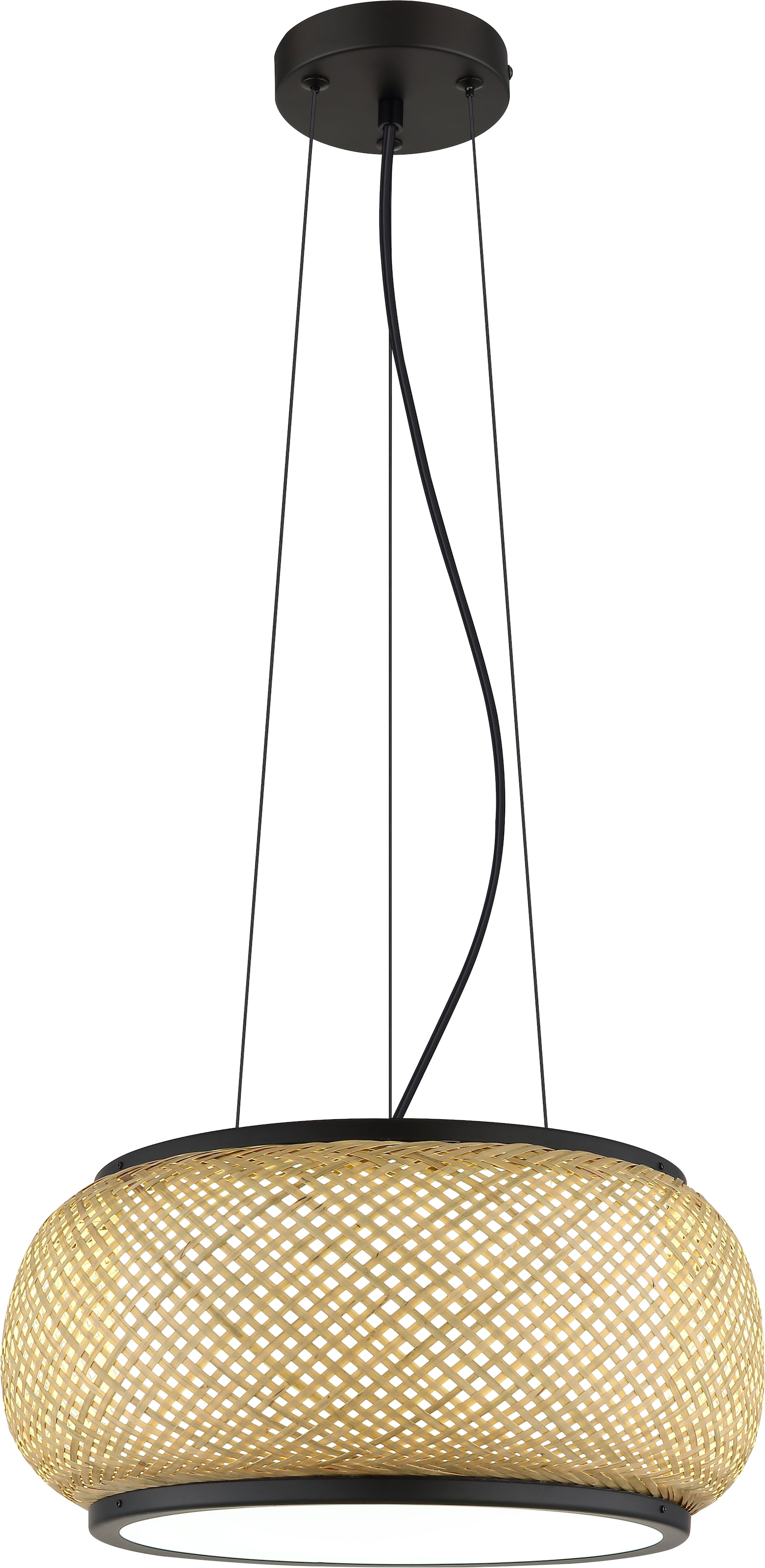 GLOBO LIGHTING Hängeleuchte »BAMBORA« LED-Modul 1 Stk. Schwarz Bambus Pendelleuchte LED CCT Memory, kürzbar