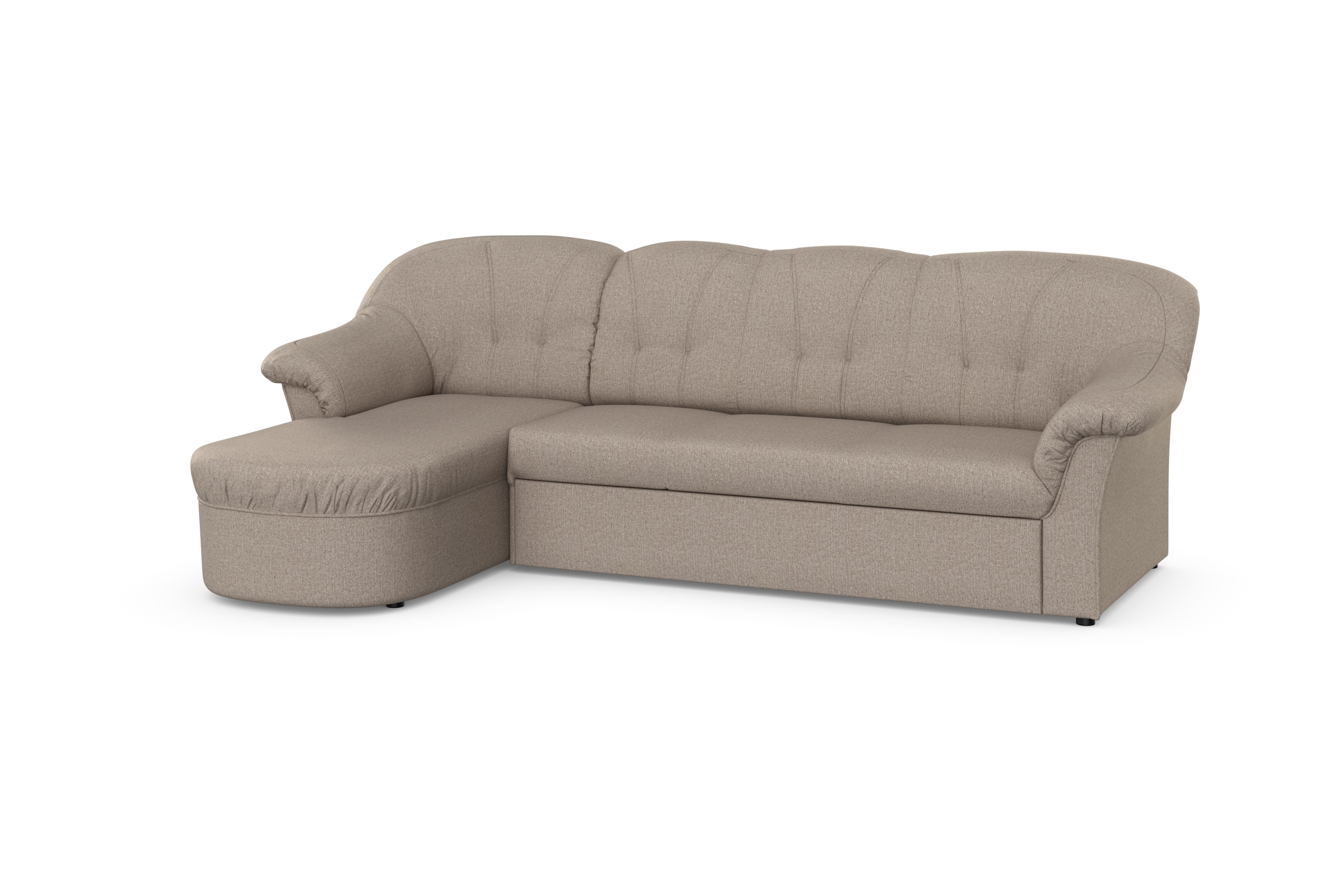 DOMO collection Ecksofa »Pegnitz, elegante Rückensteppung, kompakte Stellmaße 238/141cm, L-Form«, wahlweise mit Bettfunktion