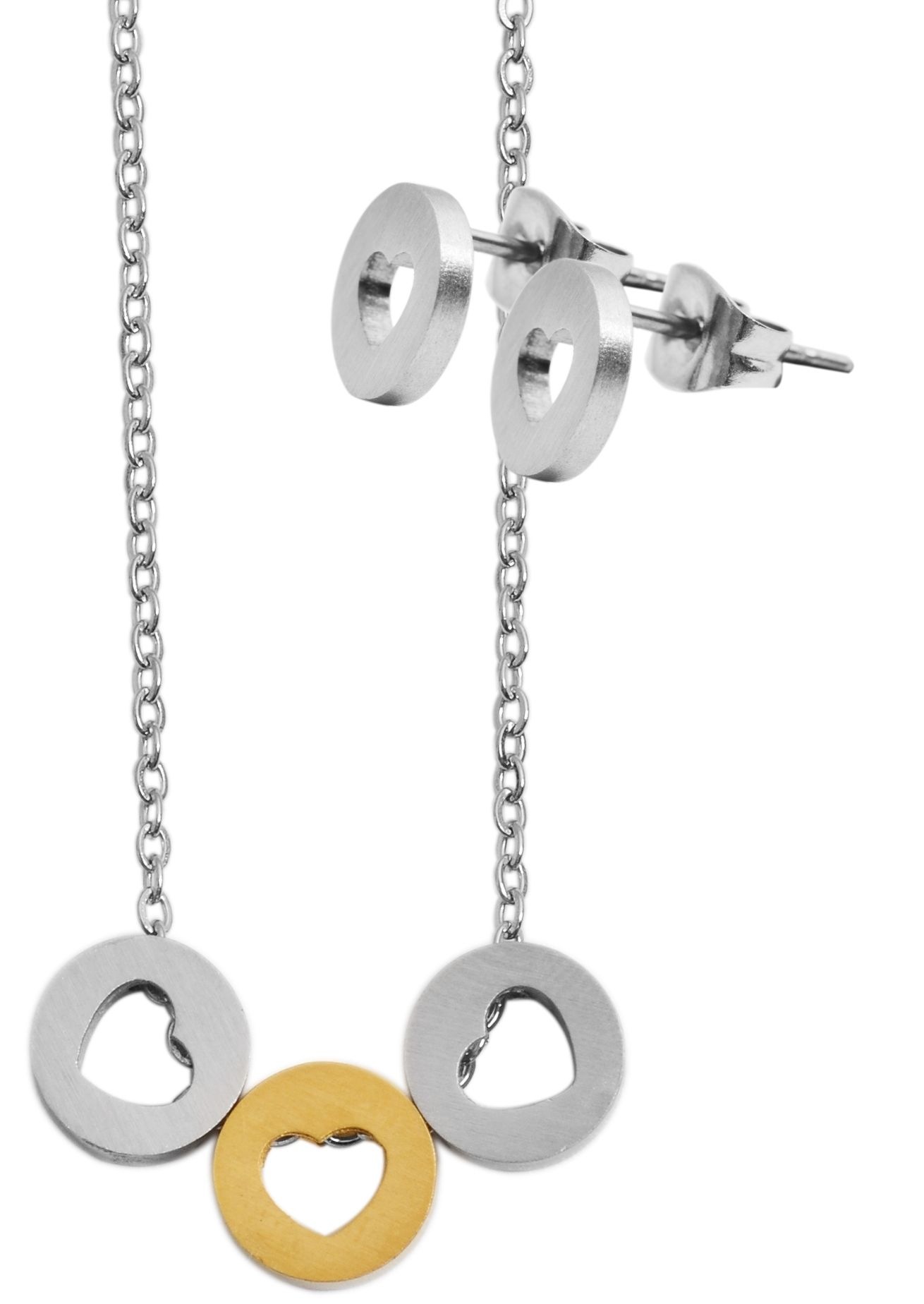 Kette ohne Anhänger ADELIA´S "Damen Halskette – Ankerkette aus Edelstahl 43 cm", silber, Halsketten, Damen, 43cm, Edelstahl, Perfekt als Geschenk zum Valentinstag 2