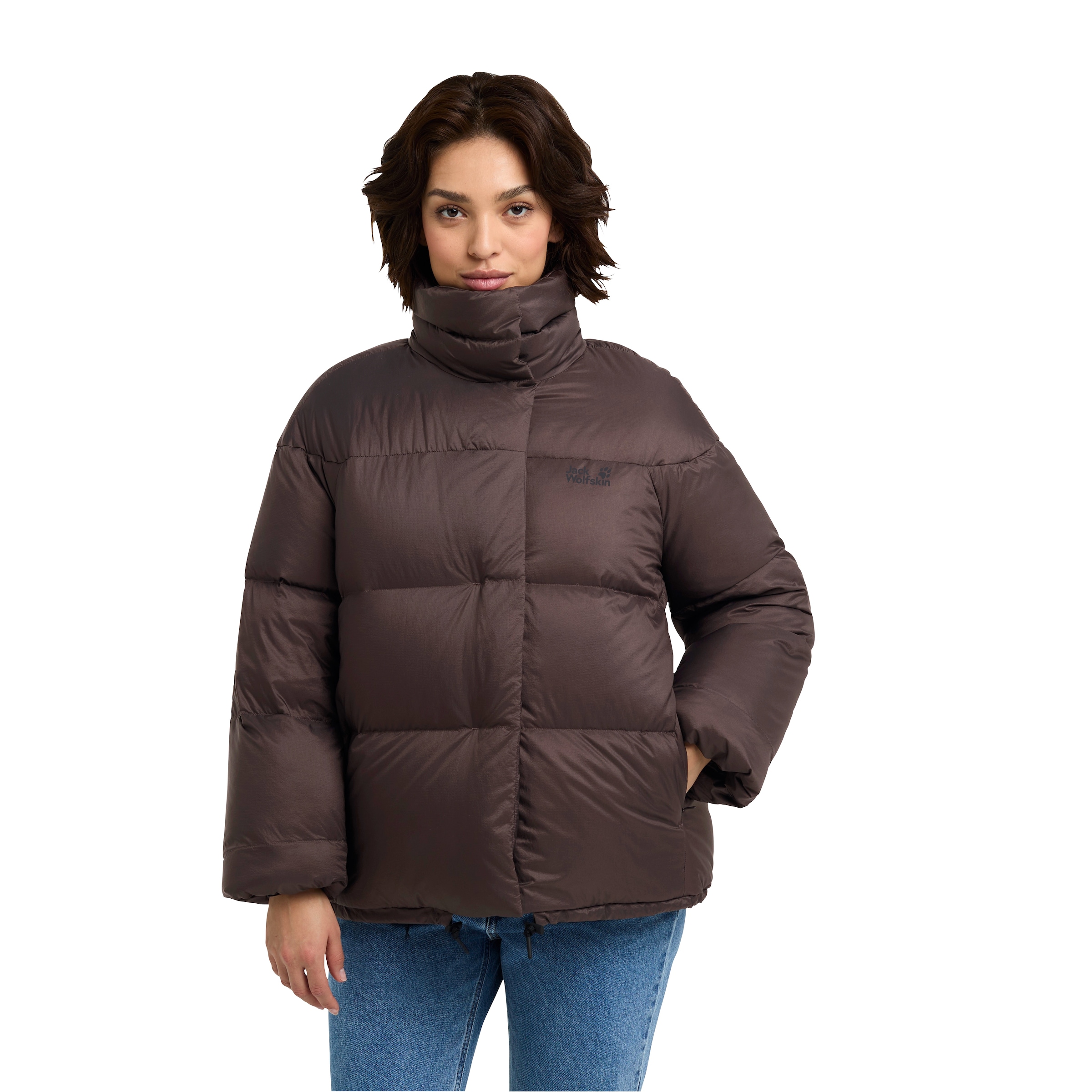 Jack Wolfskin Daunenjacke "ICY HILL JKT W RDS" mit verstellbarer Kapuze, wasserabweisend, windabweisend