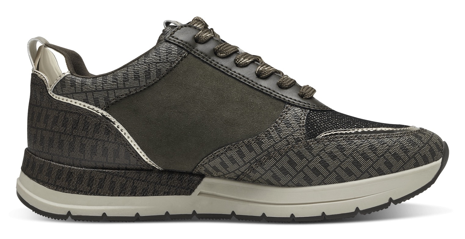 Tamaris Keilsneaker, Freizeitschuh, Halbschuh, Schnürschuh, trendige Metallic-Details