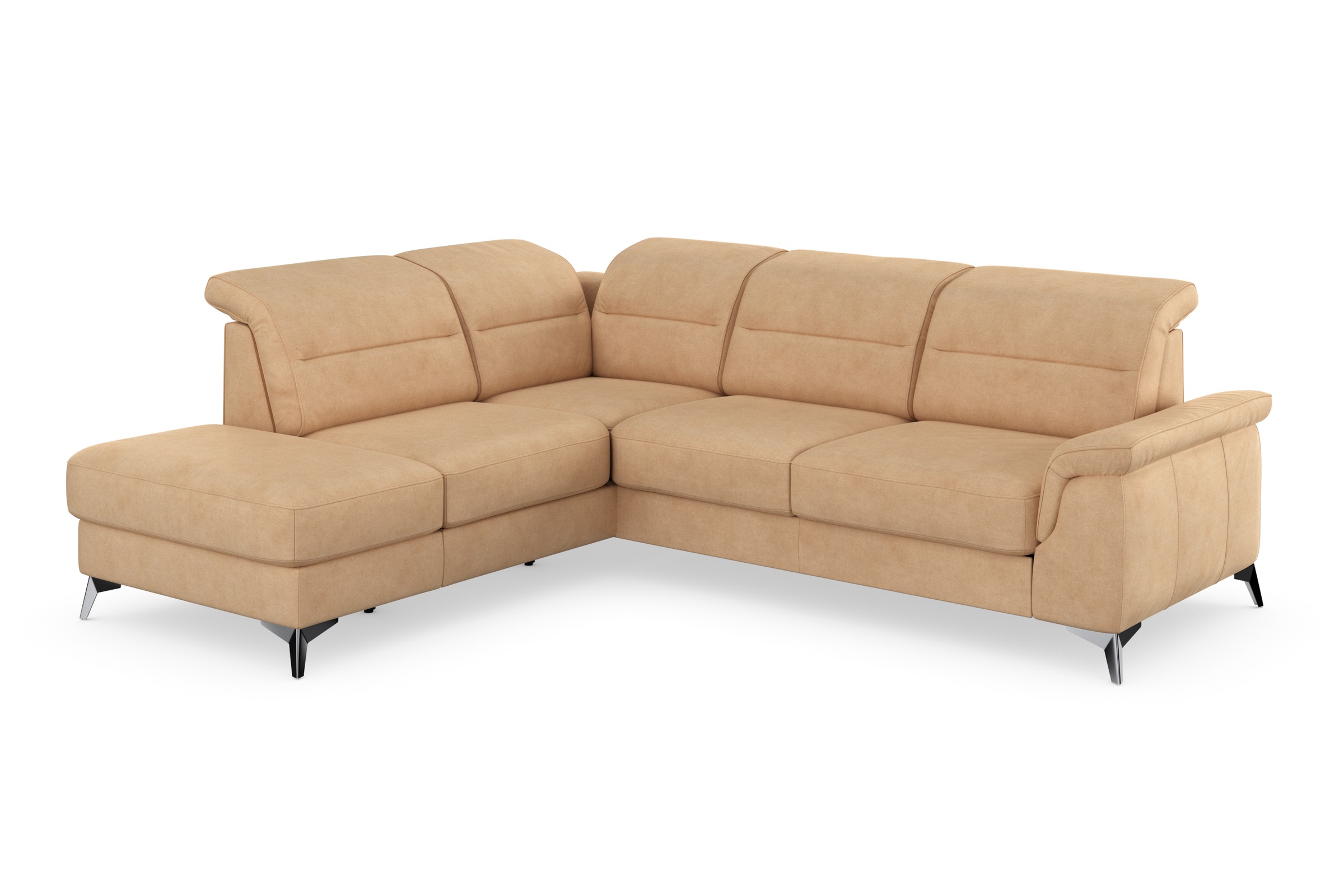 Ecksofa SIT & MORE "Sinatra L-Form", braun (macchiato), B:251cm H:85cm T:220cm, 100% Polyester, Sofas, Ecksofa, mit Ottomane, optional mit Kopfteilverstellung und Armteilfunktion 8
