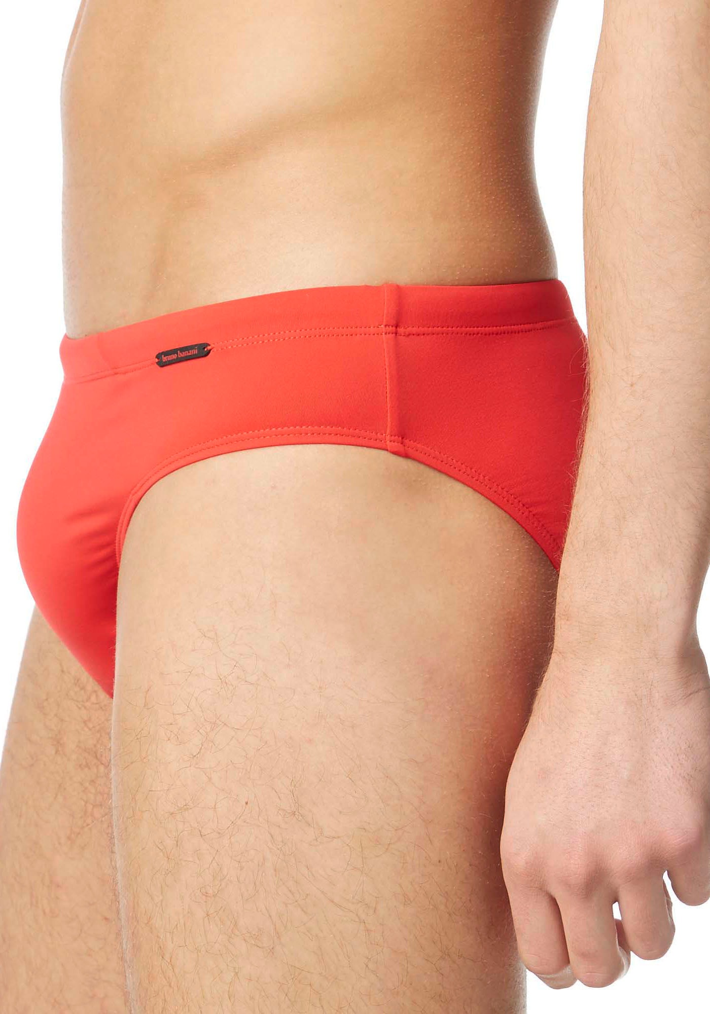 Badeslip BRUNO BANANI "Mini Wave Line 2.0 Swim", Herren, Gr. XL (7), N-Gr, rot, Elasthan, Polyamid, unifarben, Badehosen, mit seitlicher Logoprägung 3