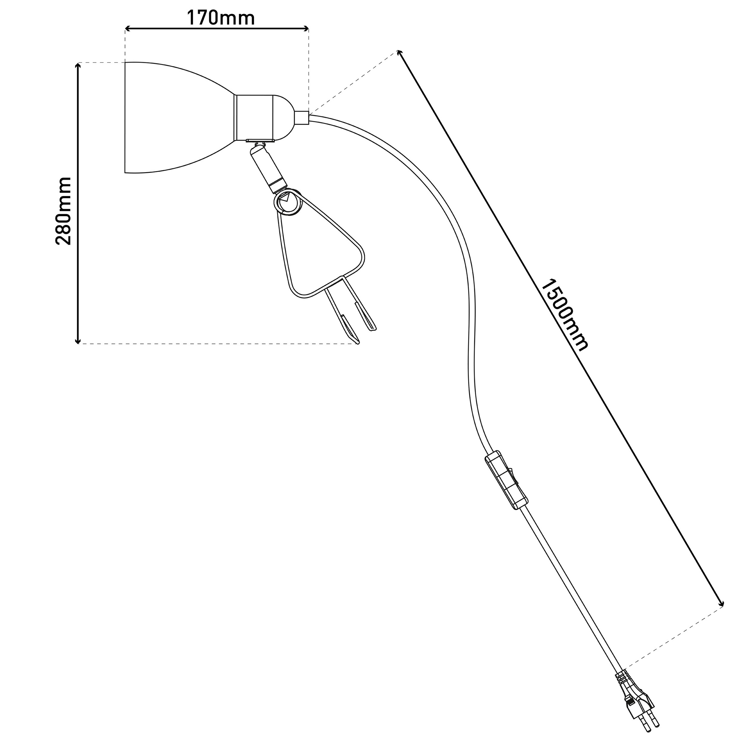 näve Tischleuchte »"MARA"« E14 1 Stk. Kann durch Klammer überall befestigt werden; Exkl.1xE14 max.18W