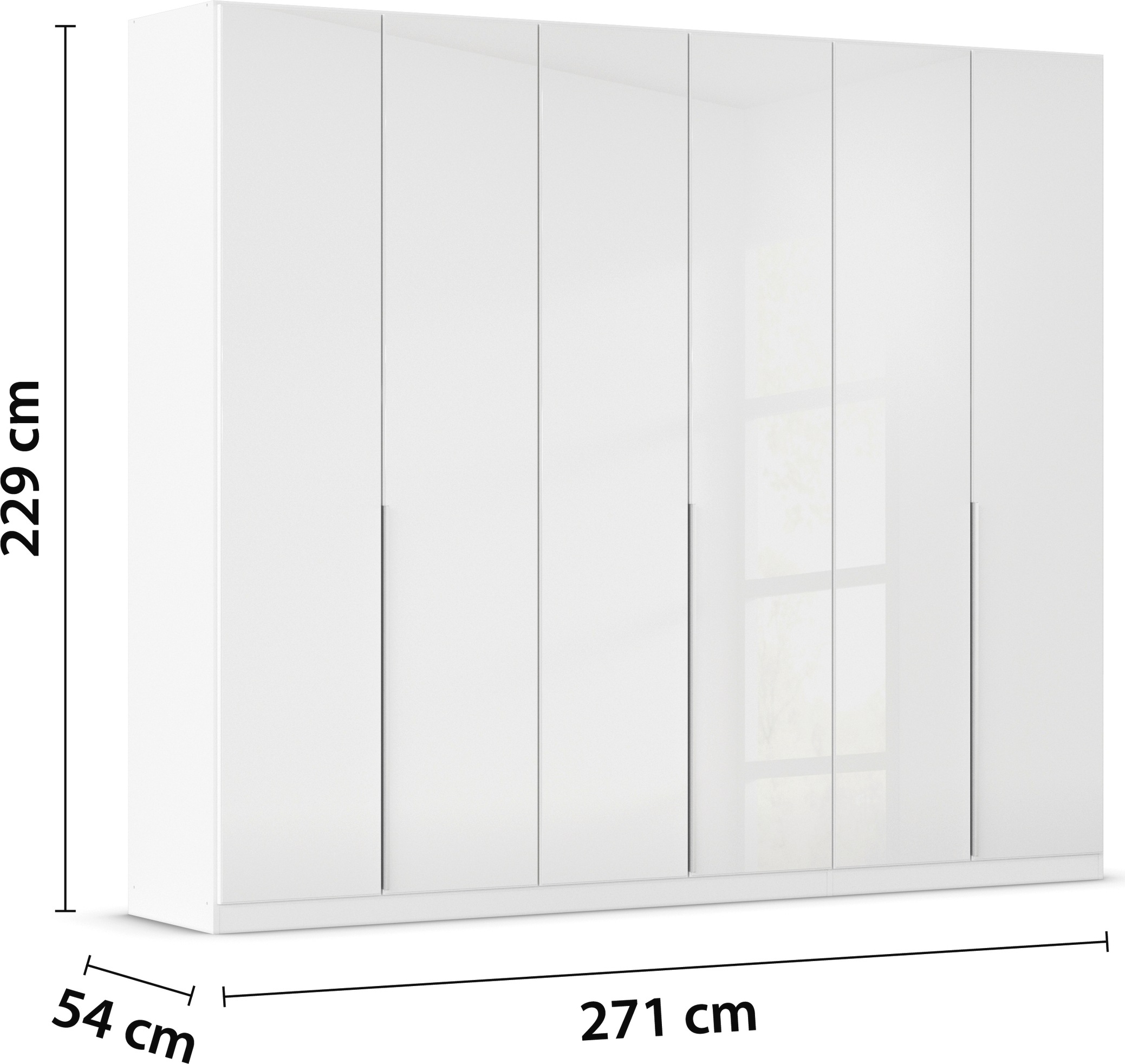 rauch Drehtürenschrank »Kleiderschrank Kleiderschränke Schrank Garderobe AGORDO mit Glasfront«, (in zwei Griff-Farben), durchdachte Innenausstattung, in 6 Breiten und 2 Höhen MADE IN GERMANY