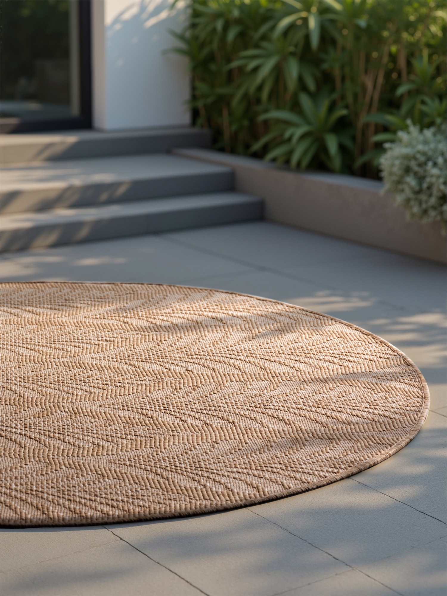 NORTHRUGS Outdoorteppich »Liora Wendeteppich«, rund, 5 mm Höhe, In und Outdoor, Flachgewebe, wetterfest, pflegeleicht, robust