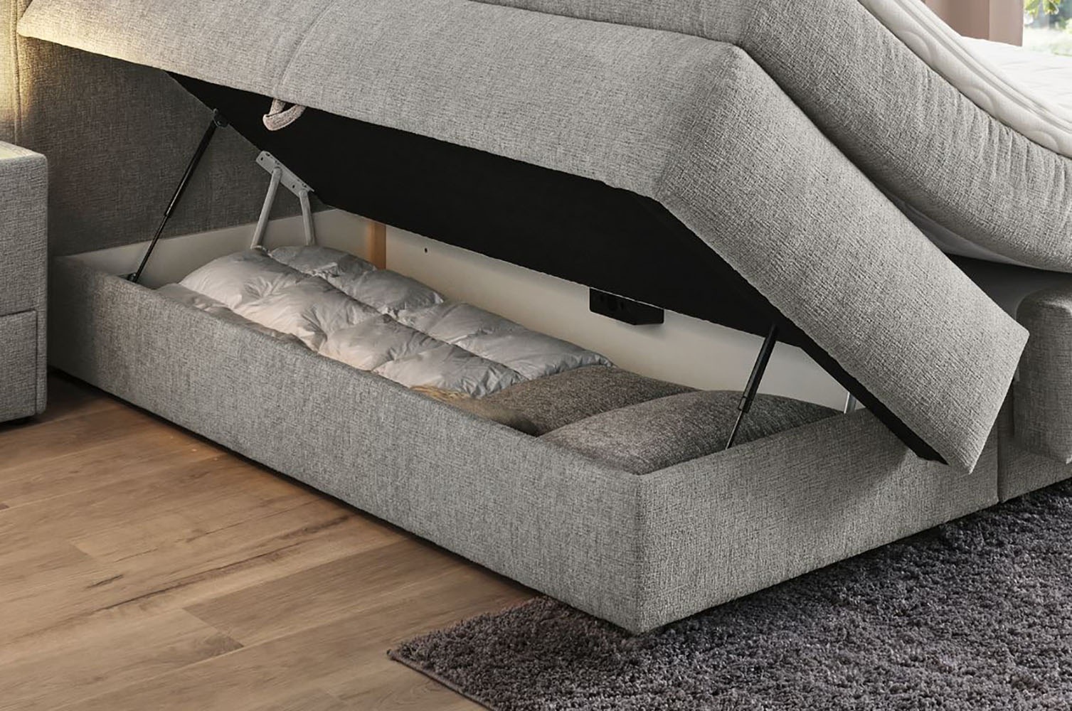 Jockenhöfer Gruppe Boxspringbett »"Carla", OTTOs Choice! Topseller, wahlweise mit oder ohne Bettkasten«, inkl. 4 Kissen, erhältlich in den Breiten 160 & 180cm