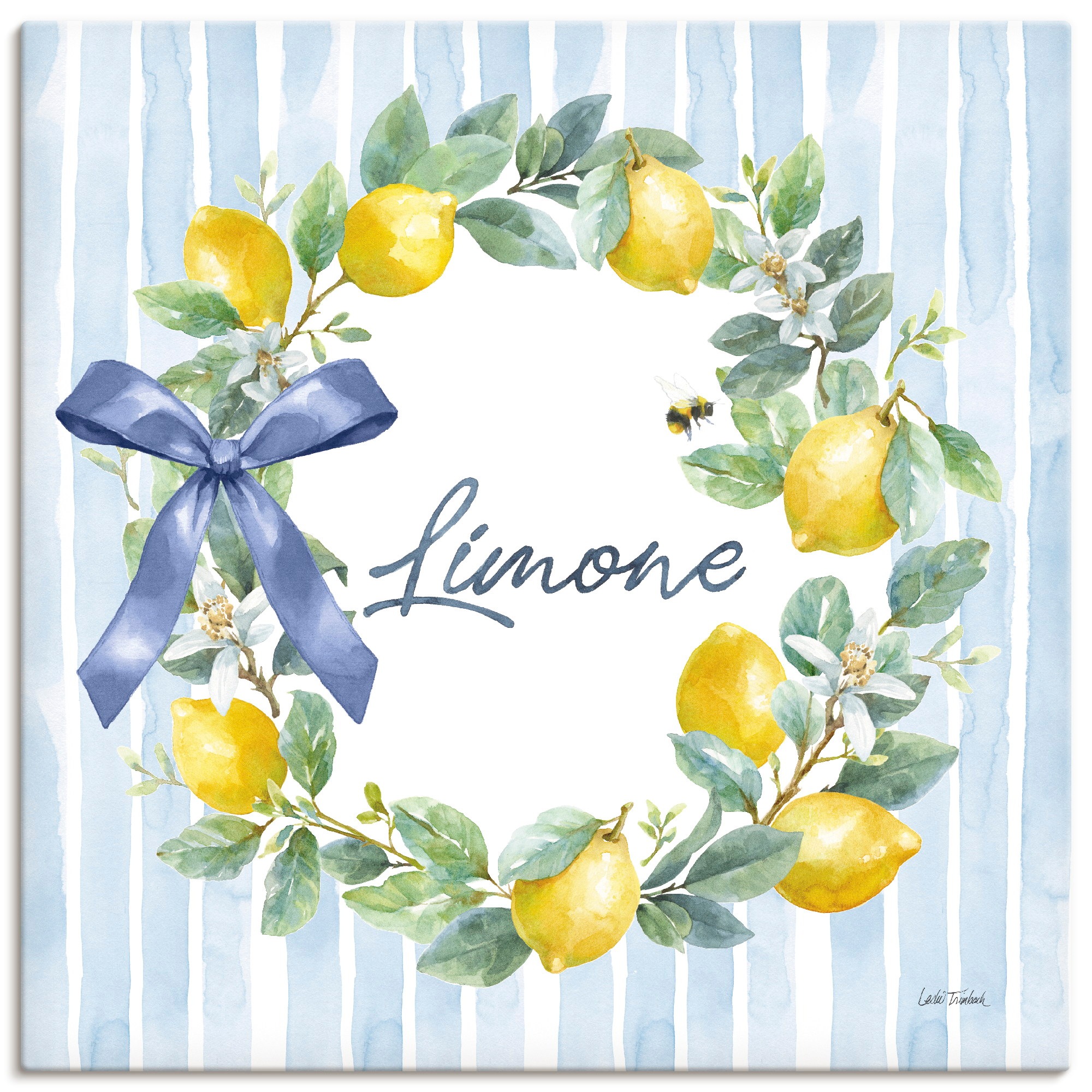 Wandbild ARTLAND "Le Citron IV", farbe bild(er): gelb, B:50cm H:50cm, Bilder, als Alubild, Leinwandbild, Poster, Wandaufkleber in verschied. Größen