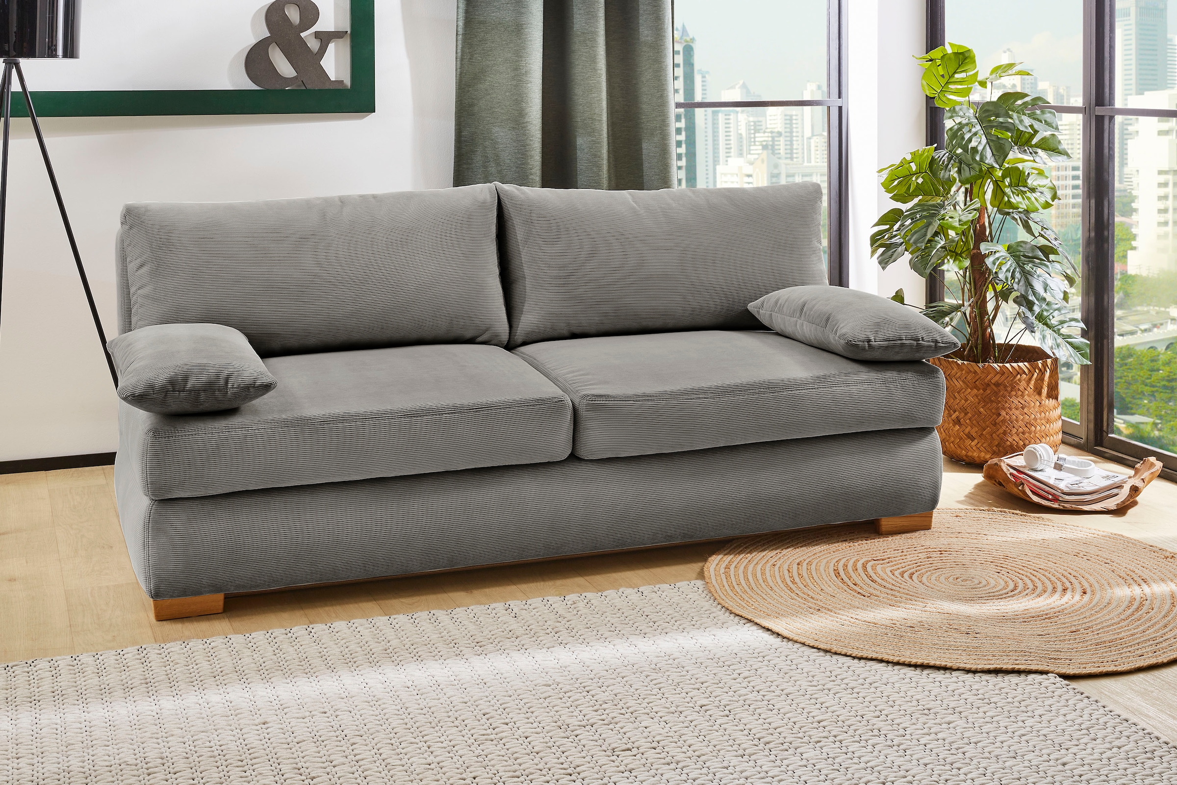 Jockenhöfer Gruppe Schlafsofa "Derby, B: 201 cm, Liegefl. 160x200 cm, Dauerschläfer" mit Schlaffunktion, Bettkasten & Topper, Tonnentaschenfederkern