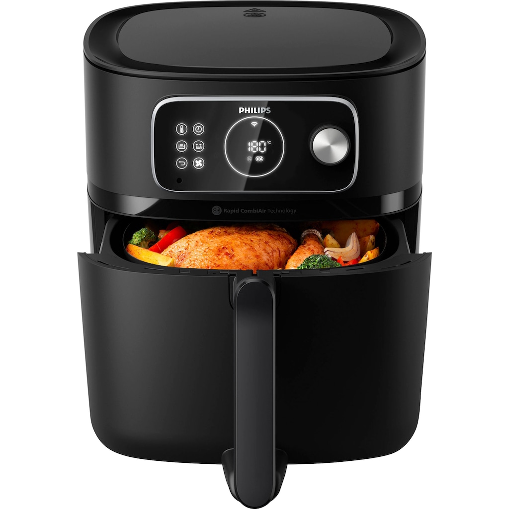 Philips Heißluftfritteuse »Airfryer XXL HD9875/90, 8,3 l«, 2000 W, Fassungsvermögen 8,3 l, mit WiFi Konnektivität, 30 AutoCook Programmen und Warmhaltefunktion