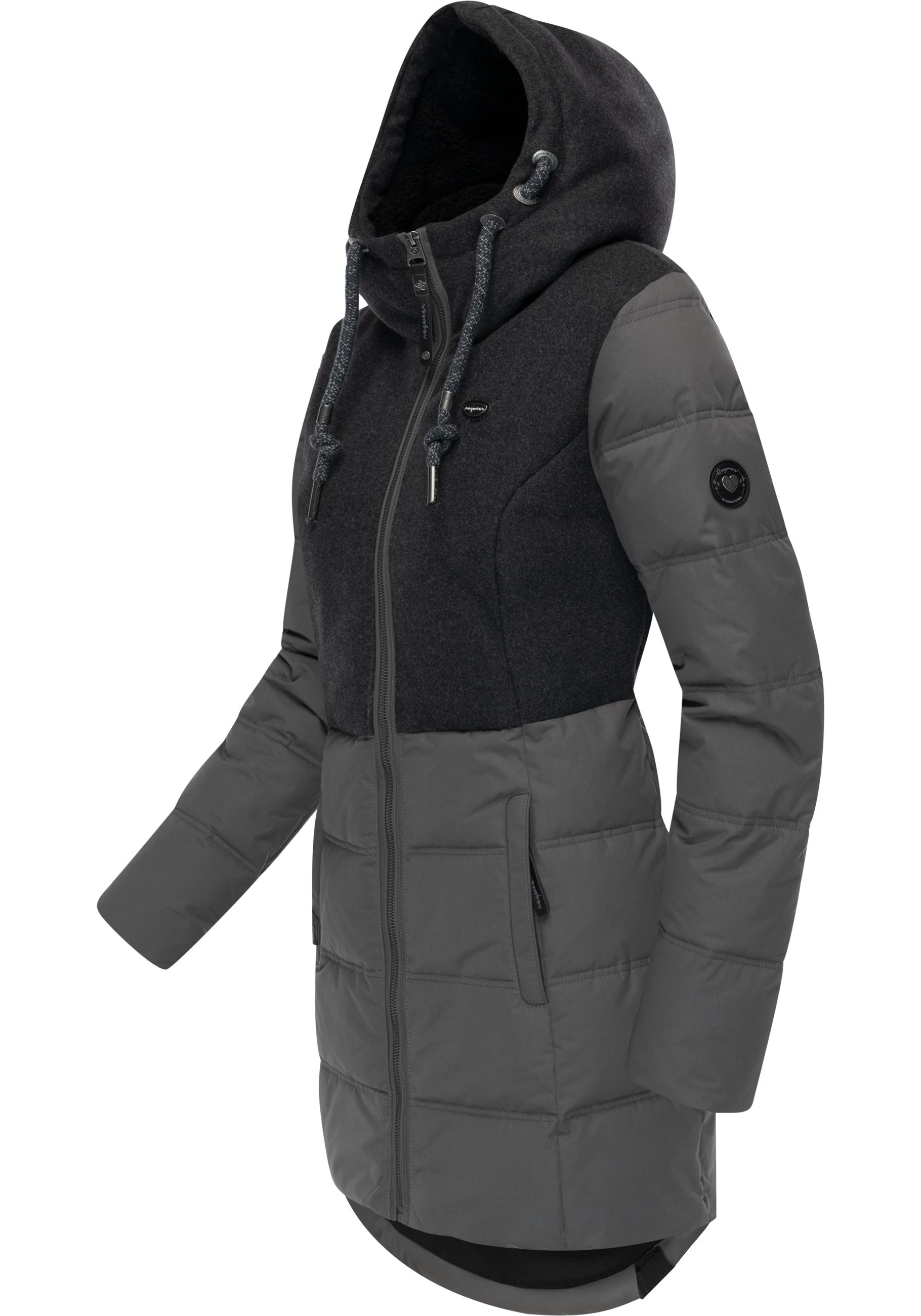 Ragwear Winterjacke »Ashani Block Intl.«, mit Kapuze, stylischer Winterparka mit gefütterter Kapuze