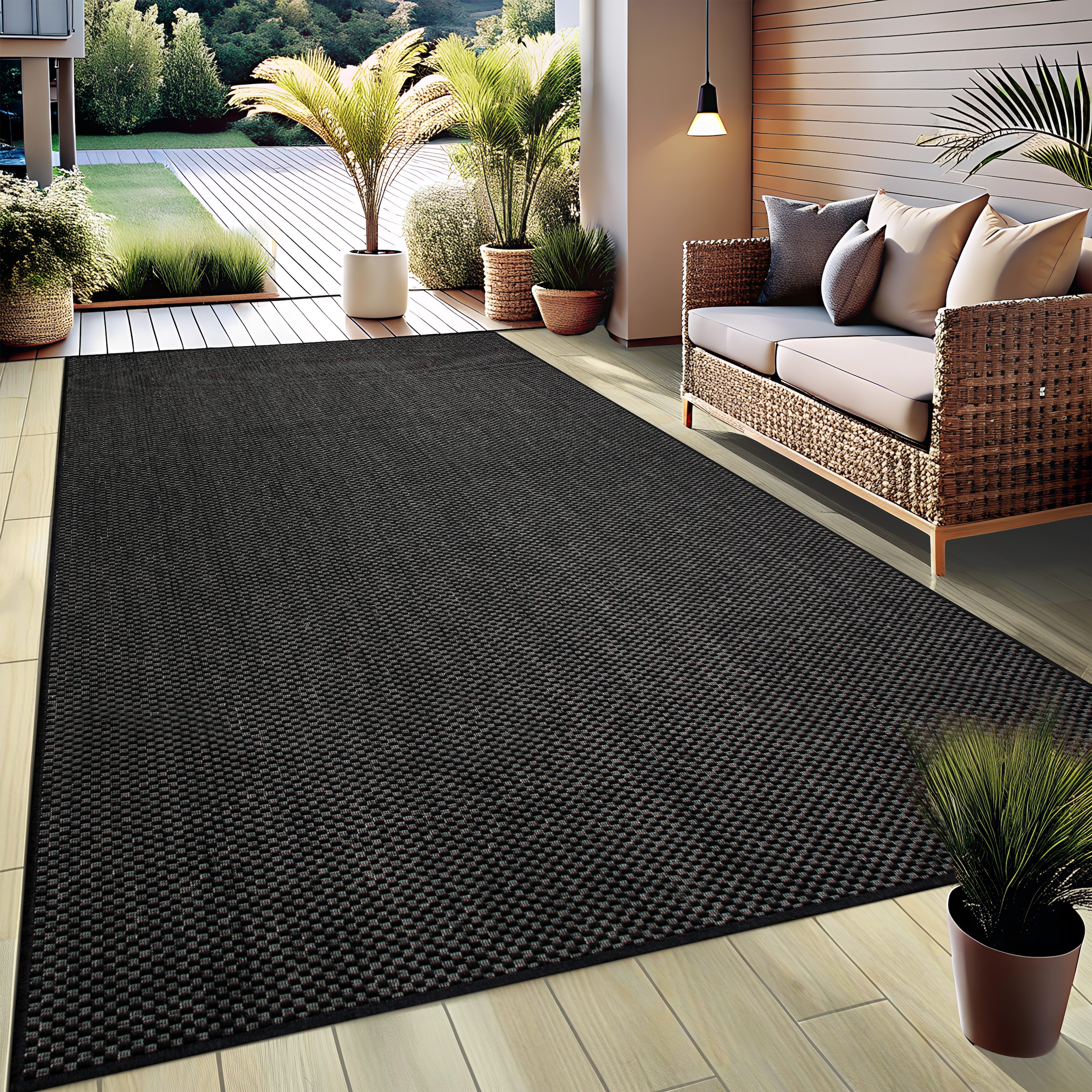 my home Teppich »Venedig auch als Läufer erhältlich«, rechteckig, 4 mm Höhe, In- und Outdoor geeignet, Sisal-Optik, Wetterfest & UV-beständig