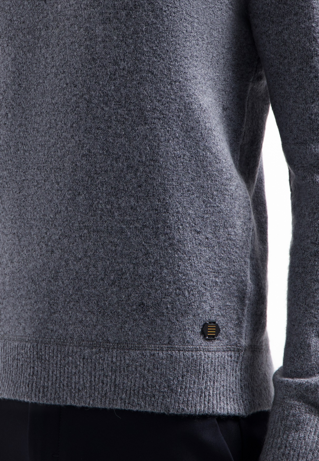 NO EXCESS V-Ausschnitt-Pullover »No Excess Melierter Wollpullover«