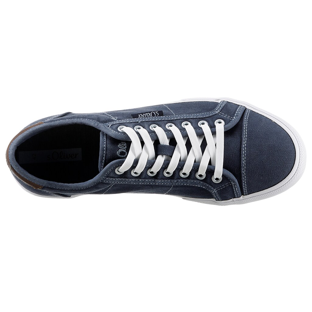 s.Oliver Sneaker, im Jeans-Look, Freizeitschuh, Halbschuh, Schnürschuh