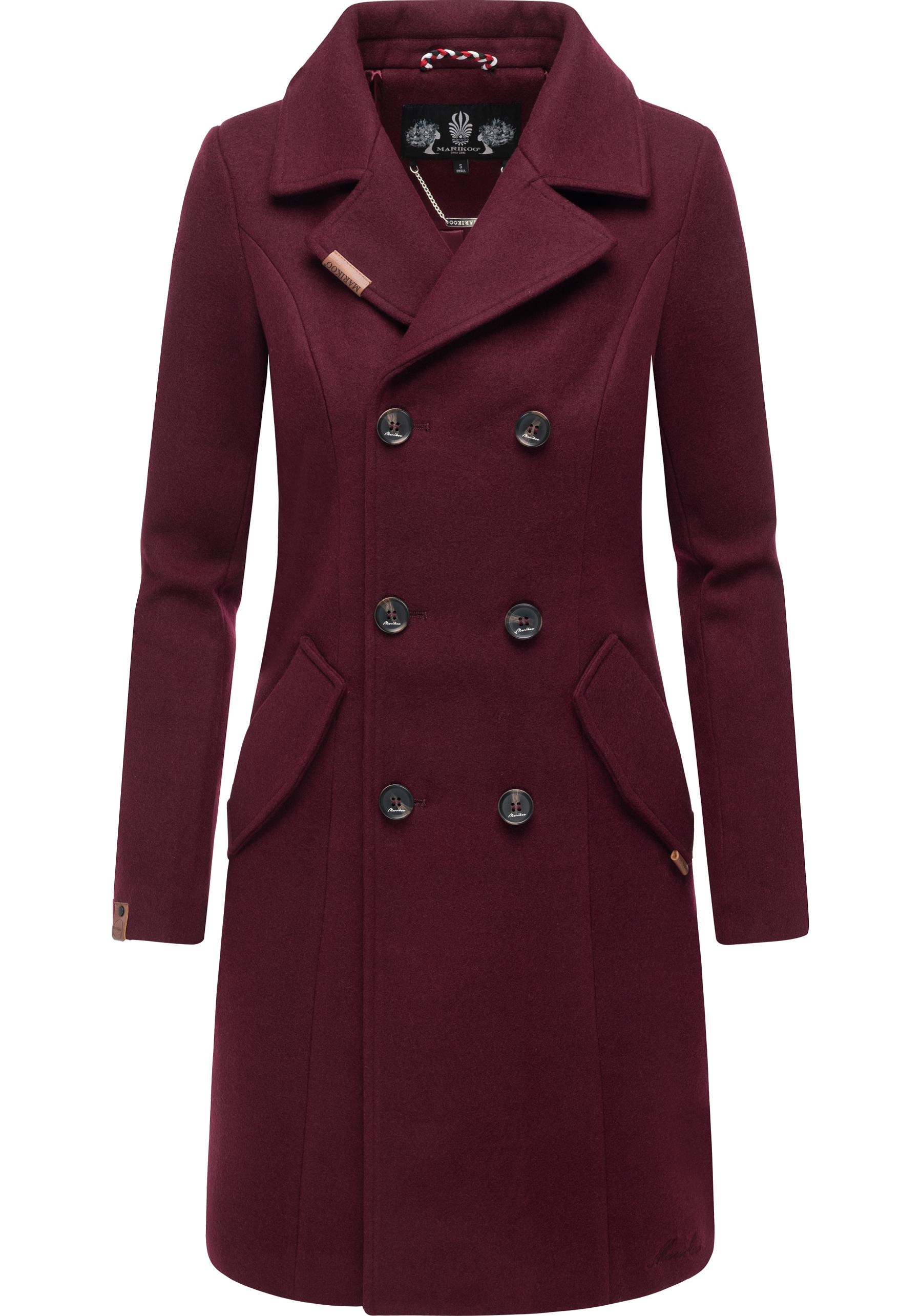 Marikoo Kurzmantel "Nanakoo" edler Damen Trenchcoat in Wollmantel-Optik günstig online kaufen