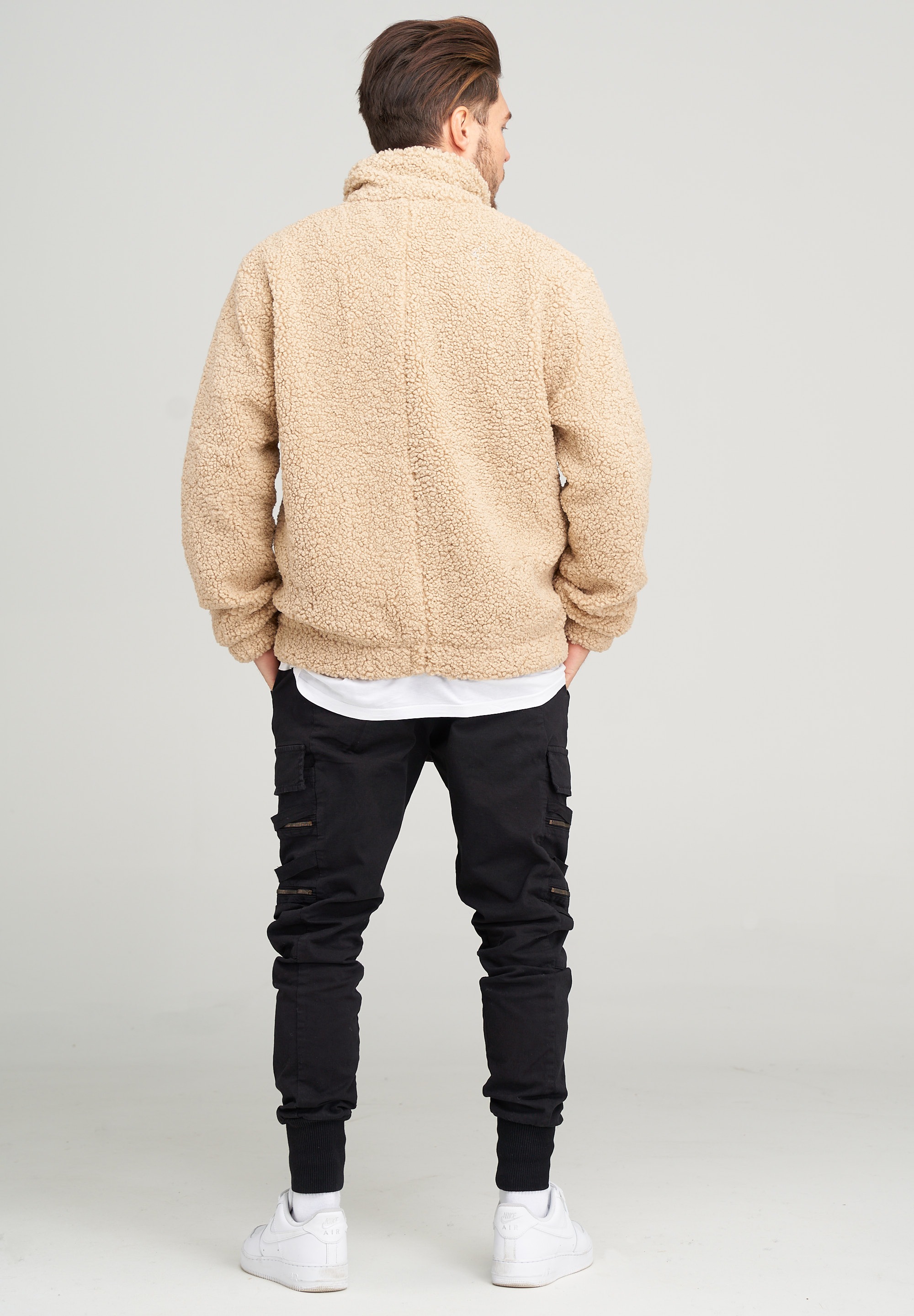 behype Fleecejacke »Bomber«, aus weichem Teddyfleece