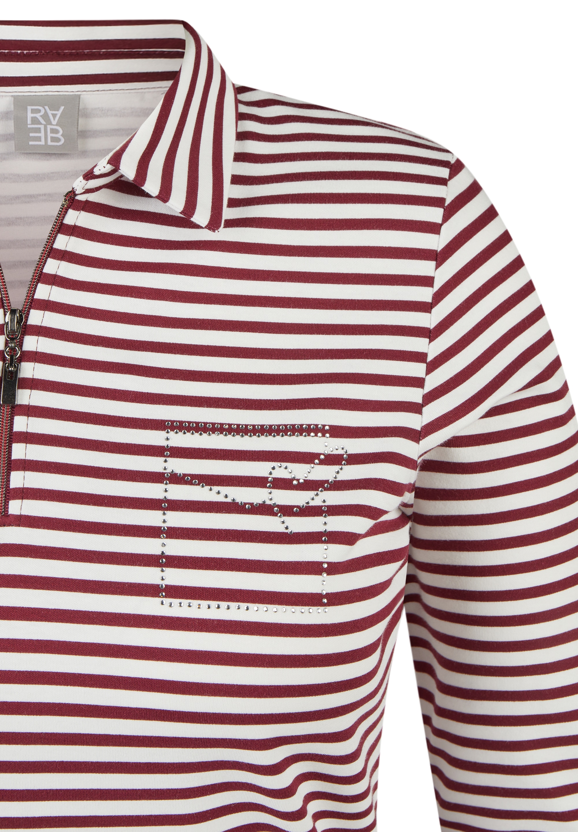 Rabe 3/4-Arm-Shirt mit Hemdkragen und Reißverschluss