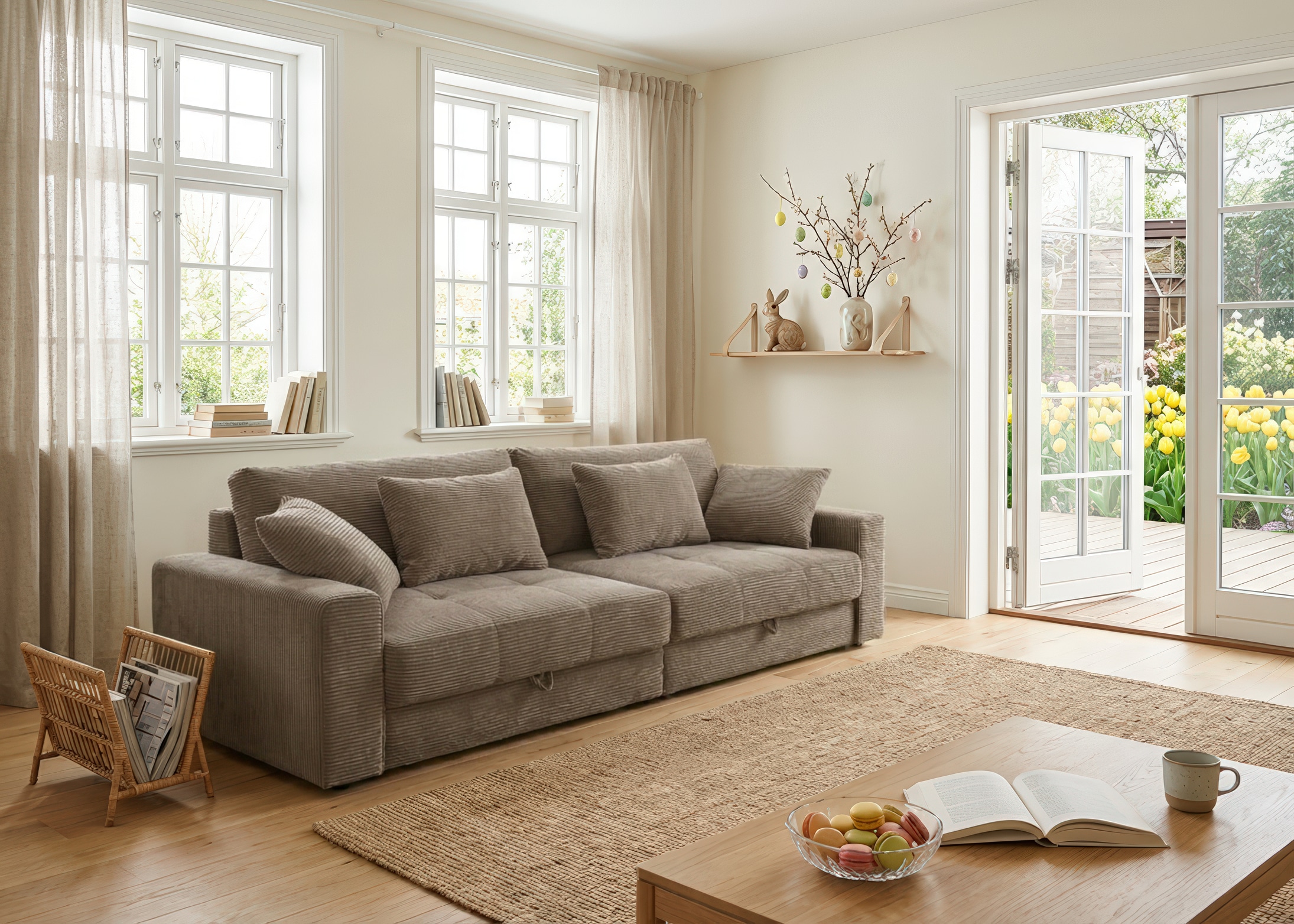 Jockenhöfer Gruppe Big-Sofa »Space XL, B: 284 cm« Mega-Sofa mit Bettkasten & 4 Zierkissen