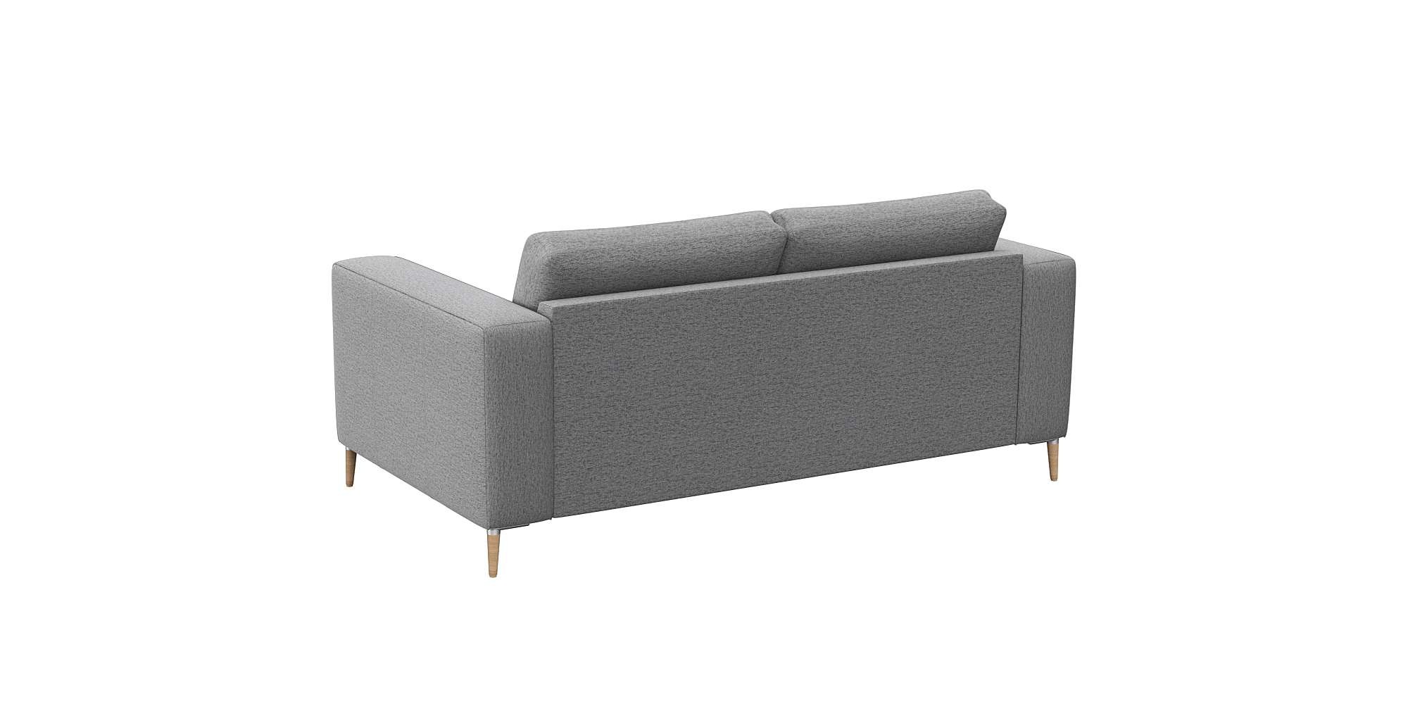 FLEXLUX 2-Sitzer »Fiore Designsofa, bequem und komfortabel durch hochwertigen Sitzaufbau«, breite Armlehnen, Kaltschaum, Füße Alu+ Eiche