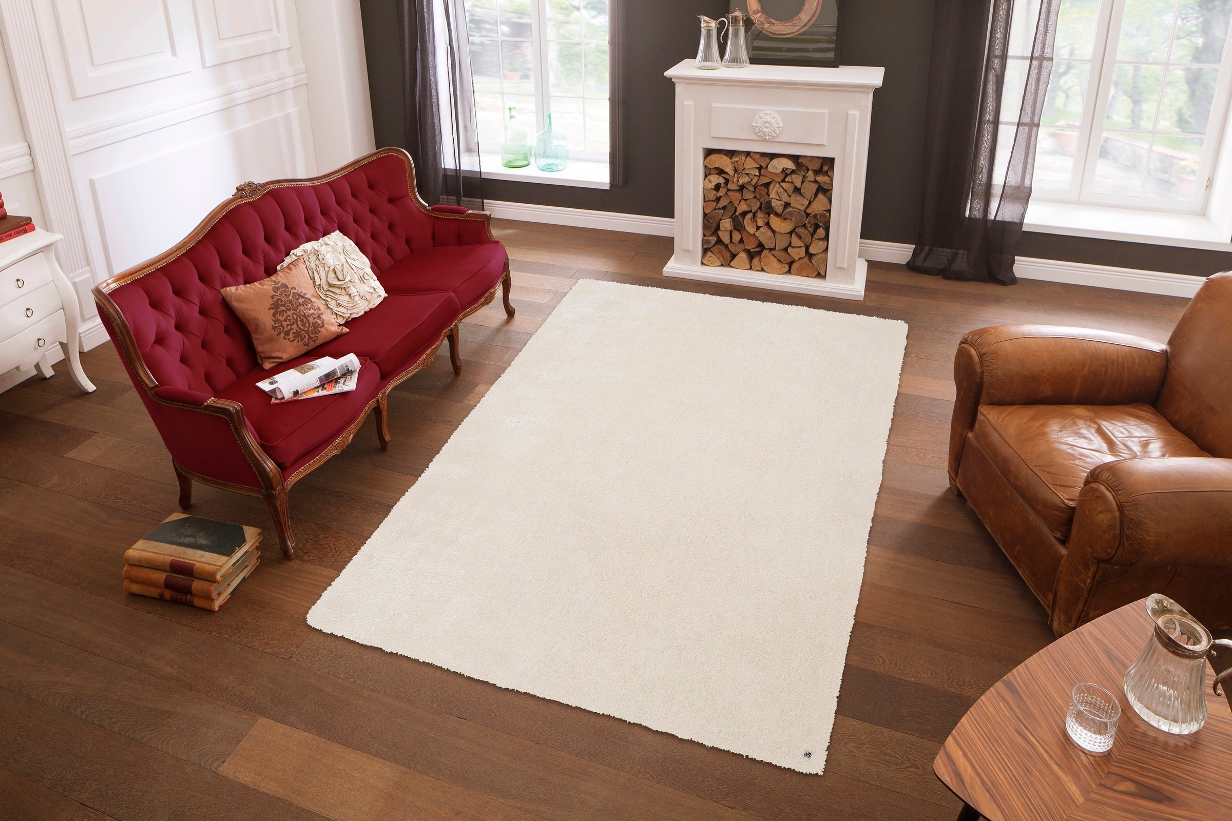 TOM TAILOR HOME Hochflor-Teppich »Soft«, rechteckig, 35 mm Höhe, handgetuftet, Uni-Farben, super weich und flauschig