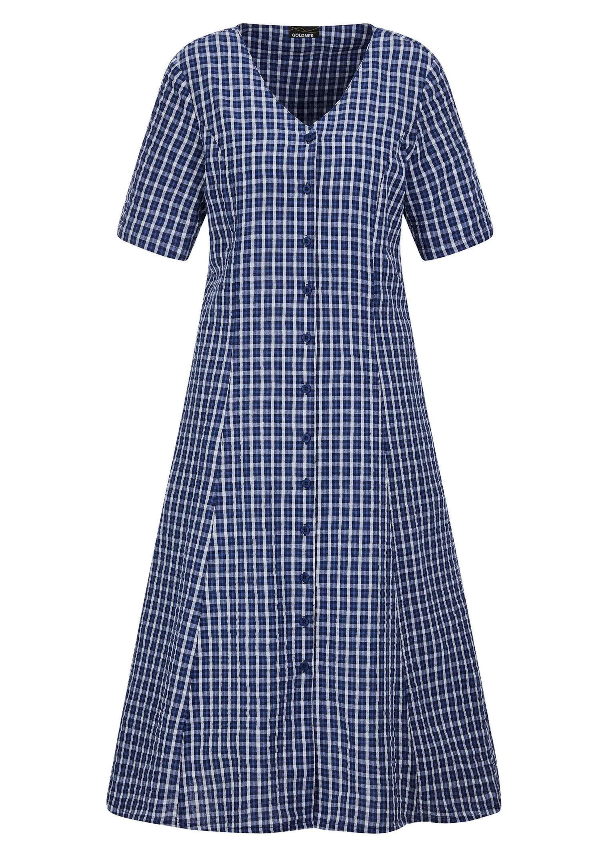 GOLDNER Sommerkleid "Kurzgröße Baumwollkleid mit Karo-Muster" Seitennahttas günstig online kaufen