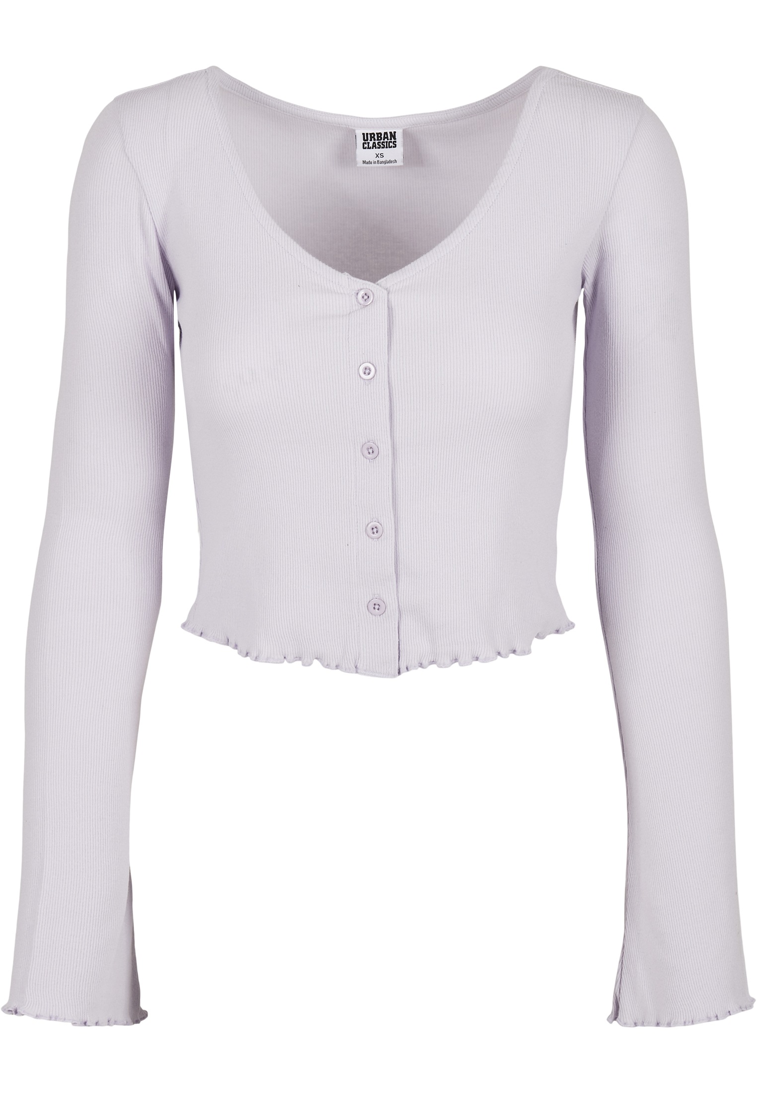 (1 für Rib kaufen URBAN Ladies BAUR Cardigan«, Cropped »Damen | tlg.) Langarmshirt CLASSICS