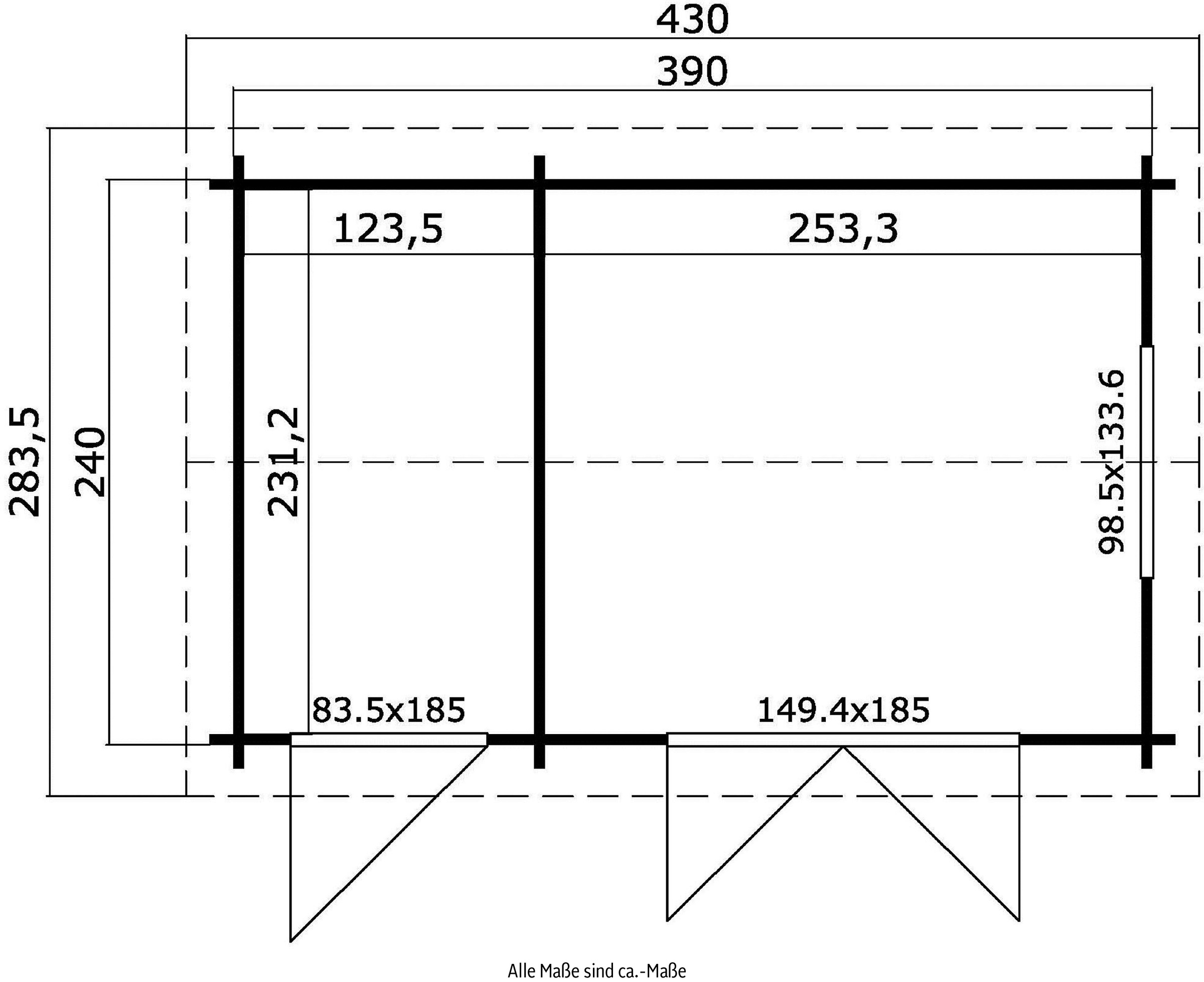 LASITA MAJA Gartenhaus »WREXHAM«, (Set, inkl. Fussbodenbretter zum verlegen)
