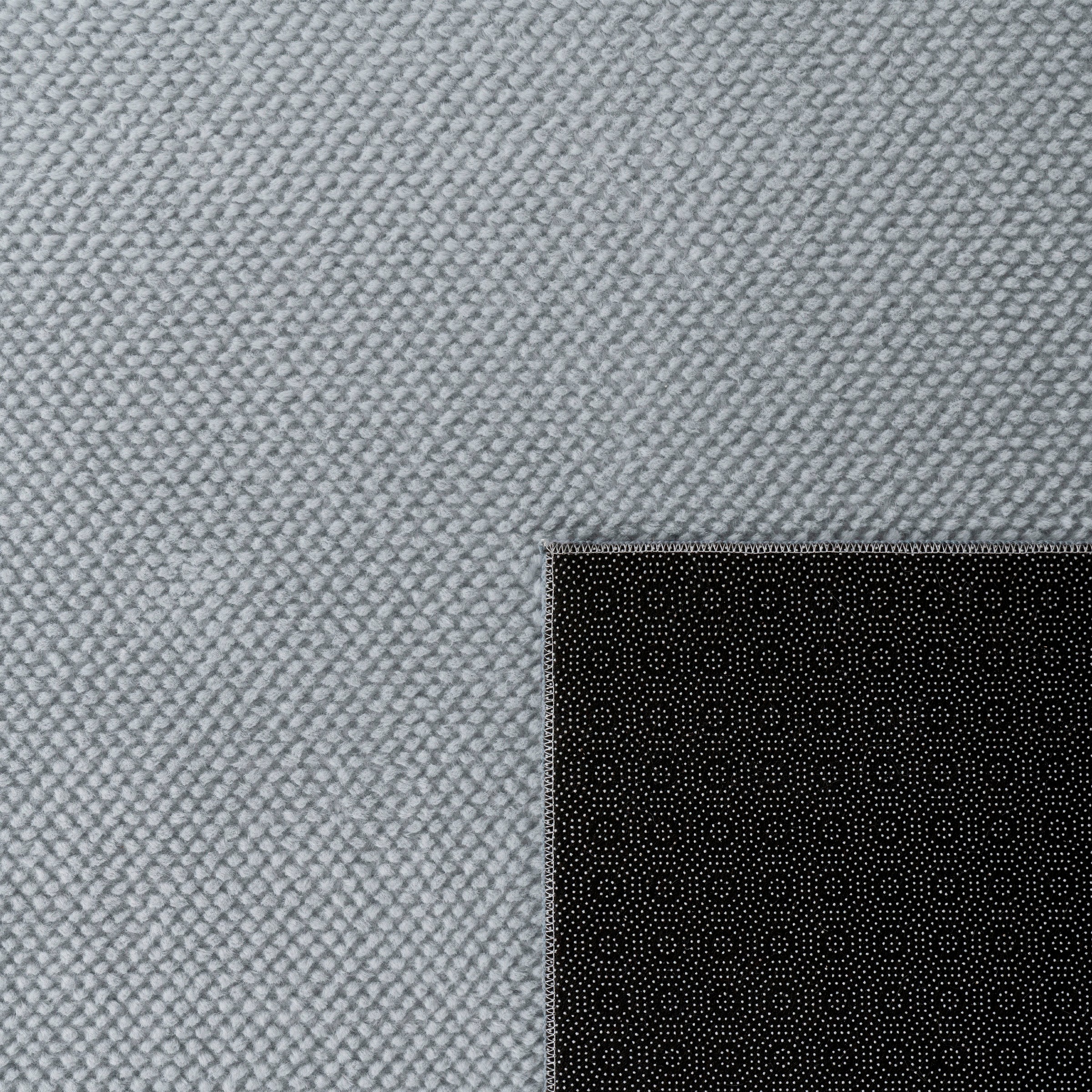 Teppich MY HOME "Ciney, LAGERRÄUMUNG" Gr. 3, grau, B:160cm H:16mm L:220cm, Polyester, Teppiche, Teppich, Kurzflor, Hoch-Tief Effekt, Uni Farben, Scandi Design, besonders weich 3