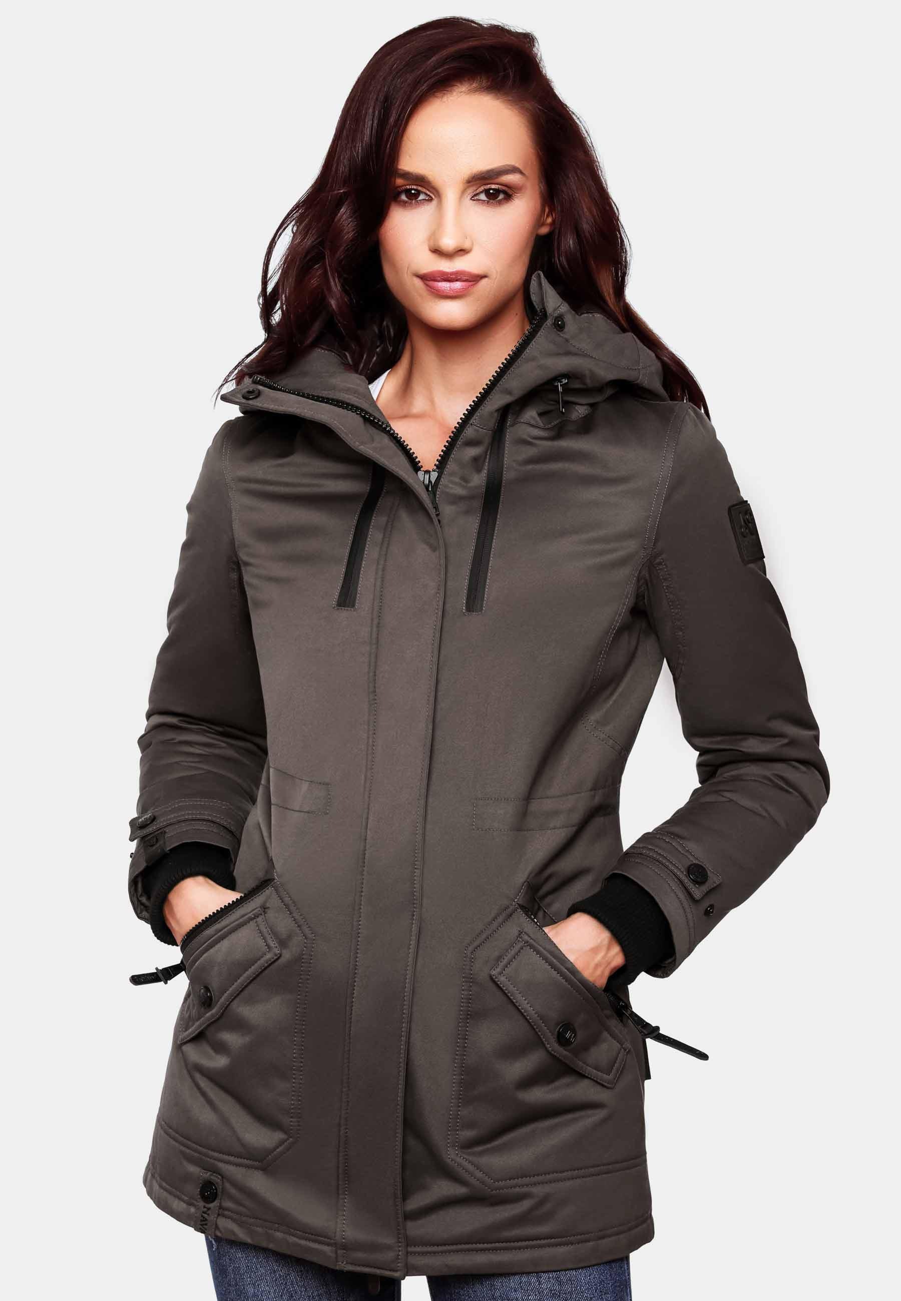 Navahoo Wintermantel »Avrille II«, sportlicher Damen Winter Kurzmantel mit großer Kapuze