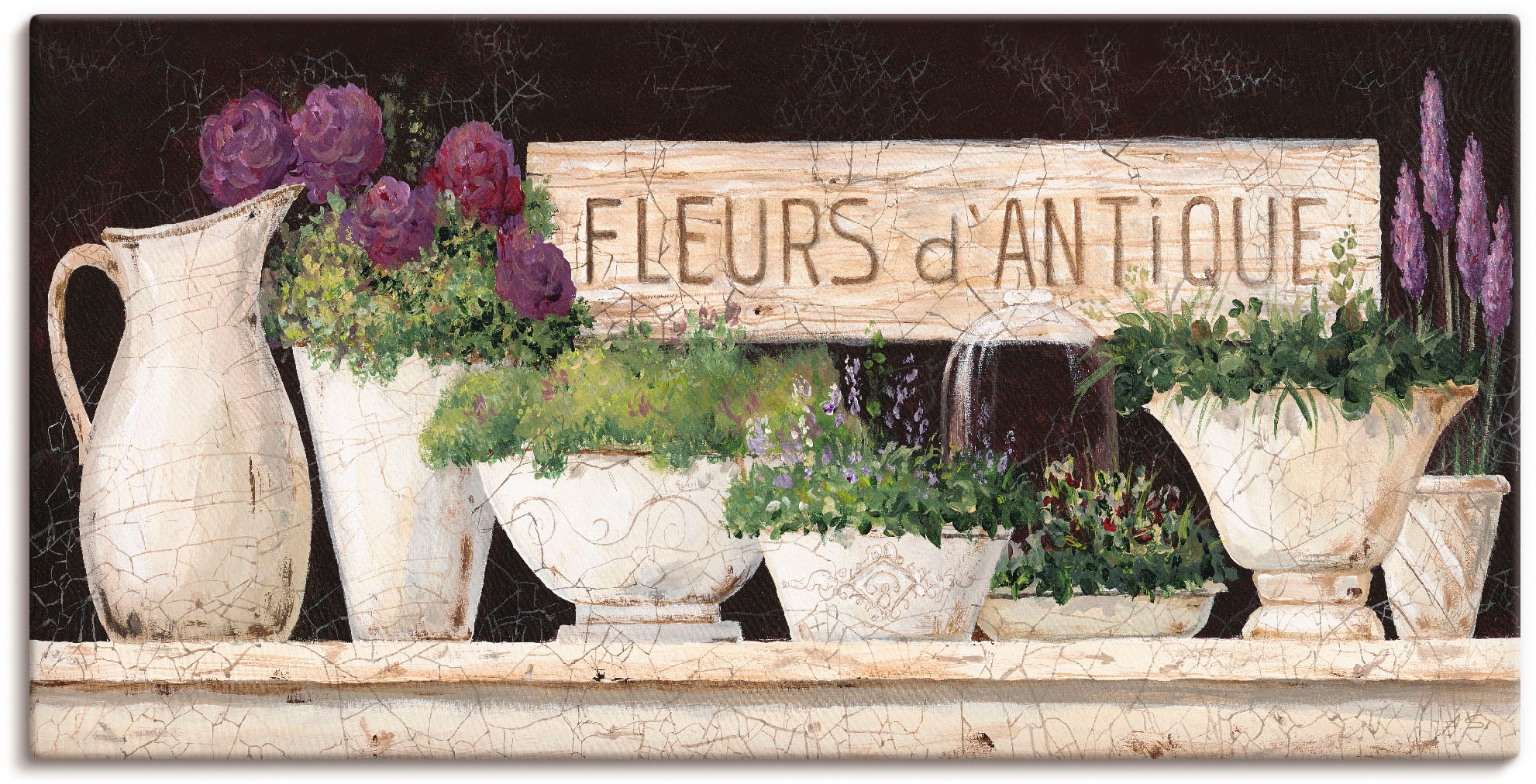 Artland Wandbild »Antike Blumen«, Vasen & Töpfe, (1 St.), als Alubild, Outdoorbild, Leinwandbild, Poster, Wandaufkleber