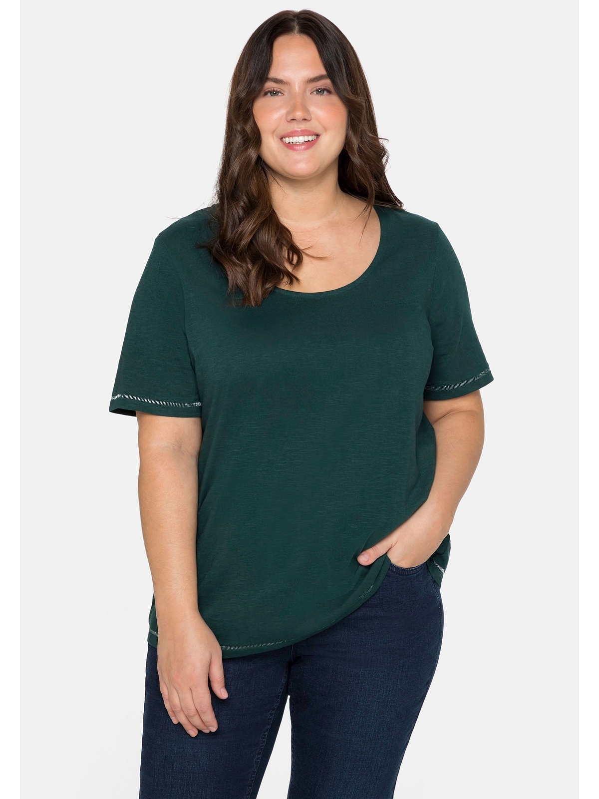 Sheego T-Shirt »Große Größen«, mit Print hinten auf der Schulter