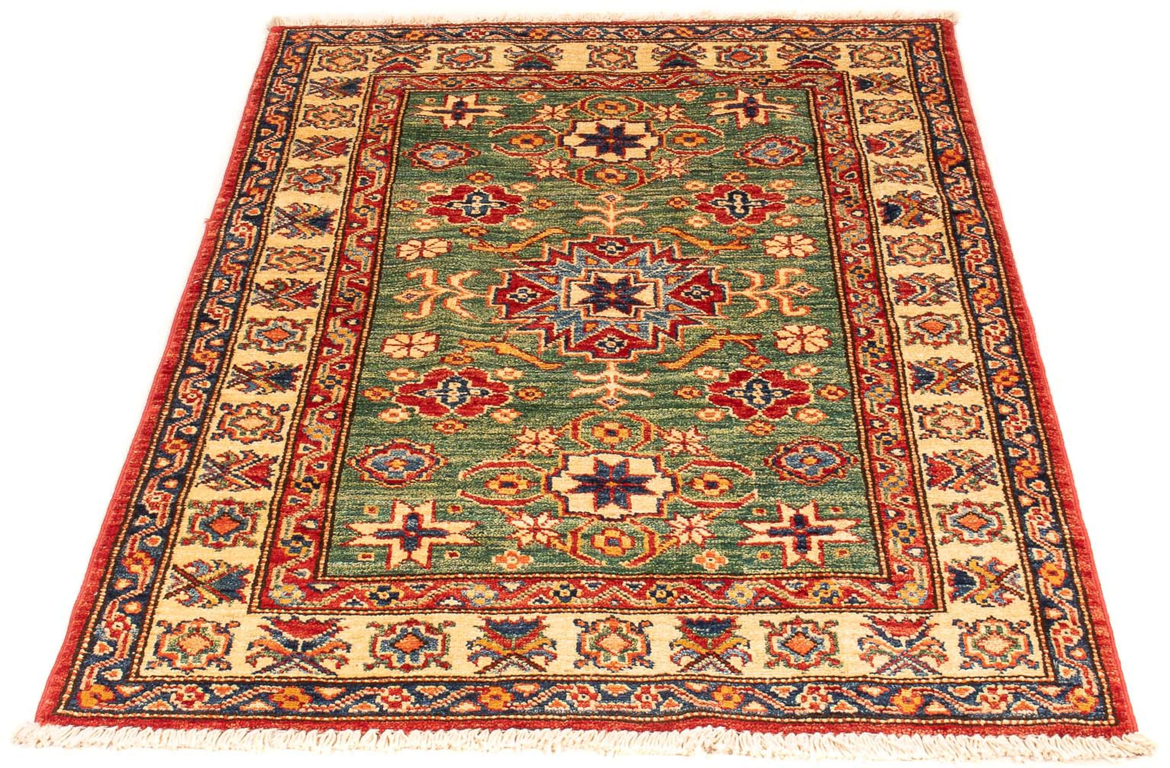 morgenland Orientteppich "Ziegler - Kazak - 127 x 84 cm - grün", rechteckig, 6 mm Höhe, Wohnzimmer, Handgeknüpft, Einzel