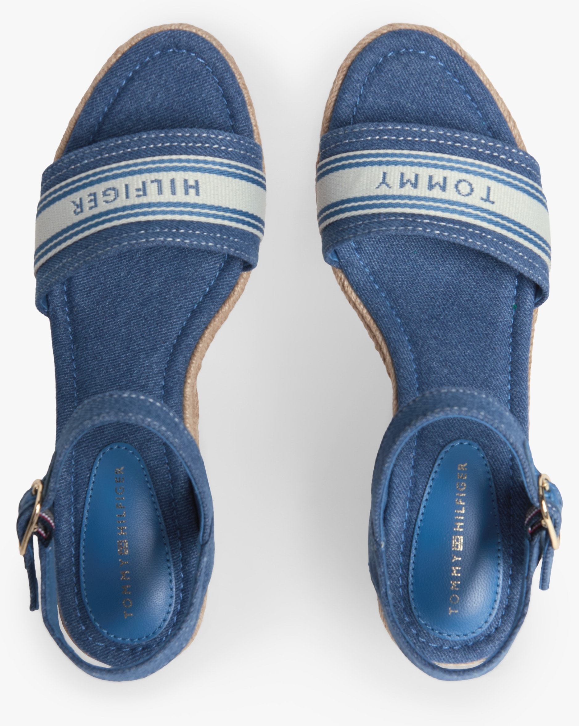 Tommy Hilfiger Keilsandalette »MID WEDGE ESPAD WEBBING«  Sommerschuh, Riemchensandale mit Kontrastbesatz