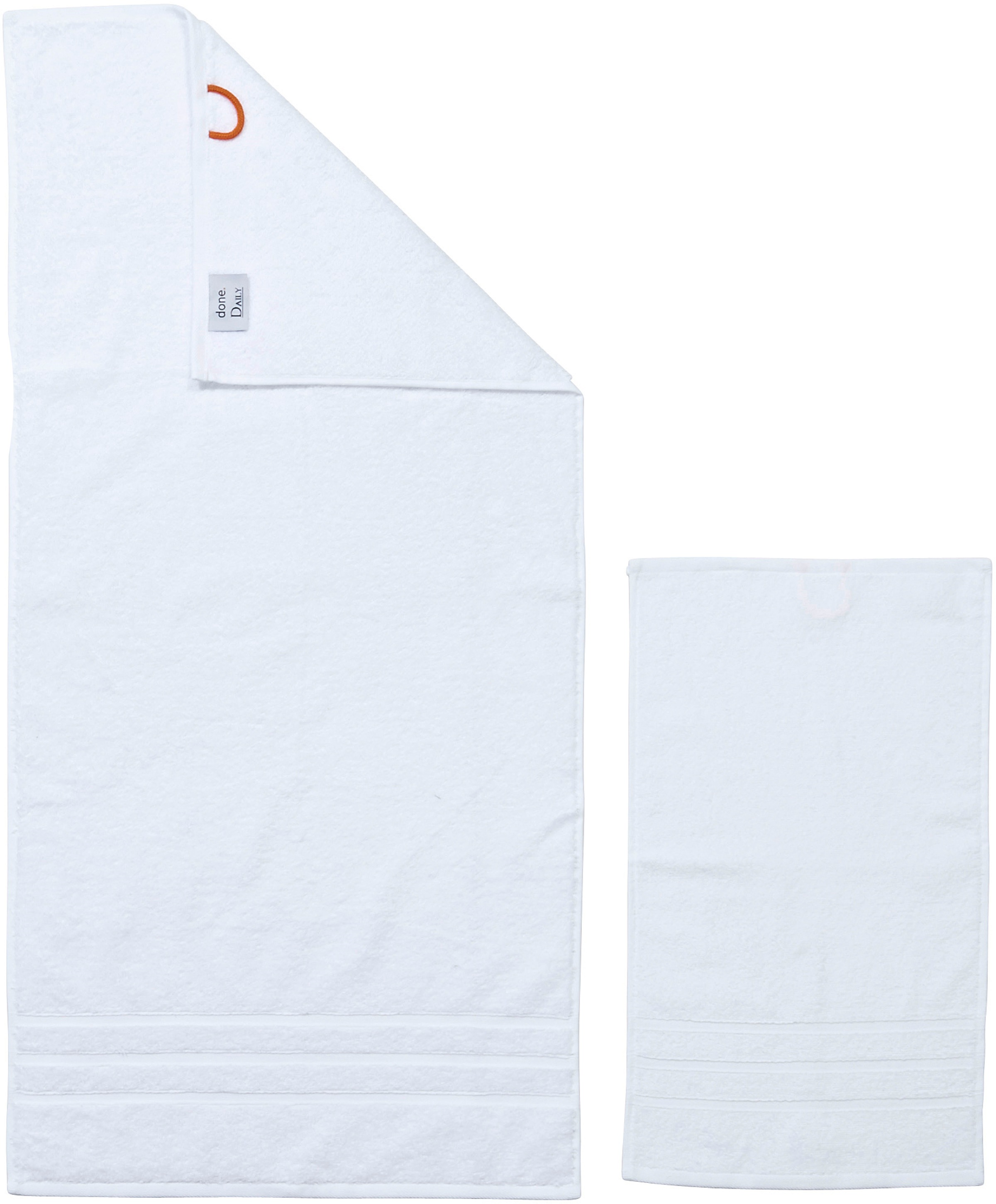 done.® Handtuch Set »Daily Uni«, (Set, 4 St., 2 Gästetücher (30x50 cm)-2 Handtücher (50x100 cm), 2x Gästehandtücher & 2x Handtücher, Uni-Farben
