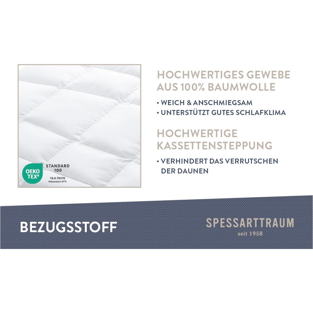 SPESSARTTRAUM Daunenbettdecke »Exklusiv, Bettdecken für Sommer und Winter, Decke«, normal, Füllung 100% Daunen, Bezug Baumwolle, (1 St.)