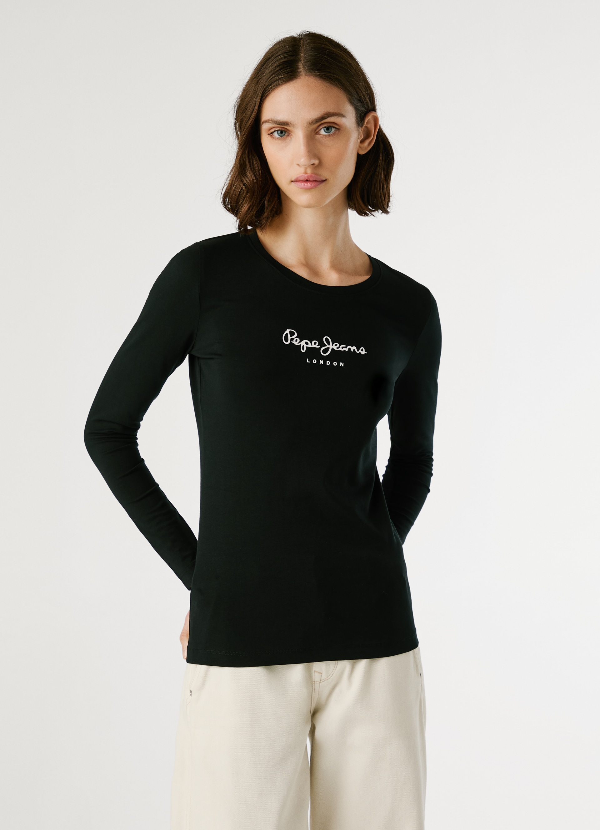 Pepe Jeans Langarmshirt "NEW VIRGINA L/S" mit Logo-Print günstig online kaufen