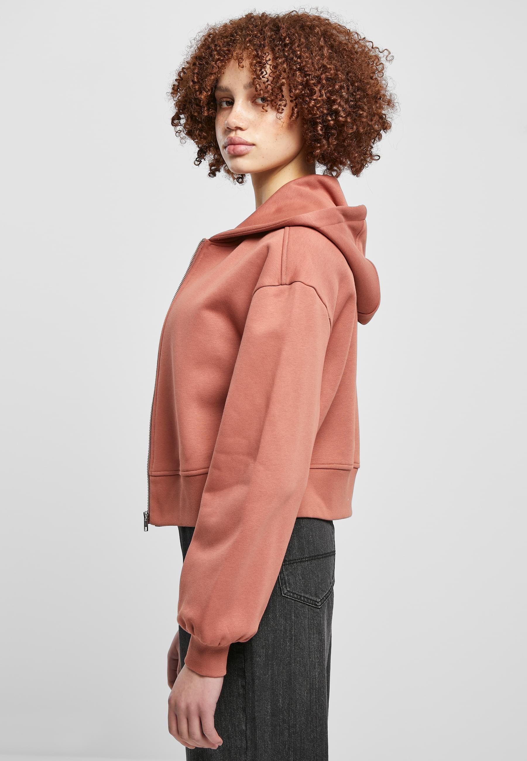 URBAN CLASSICS Sweatjacke »Urban Classics Damen Ladies Short Oversized Zip Jacket«