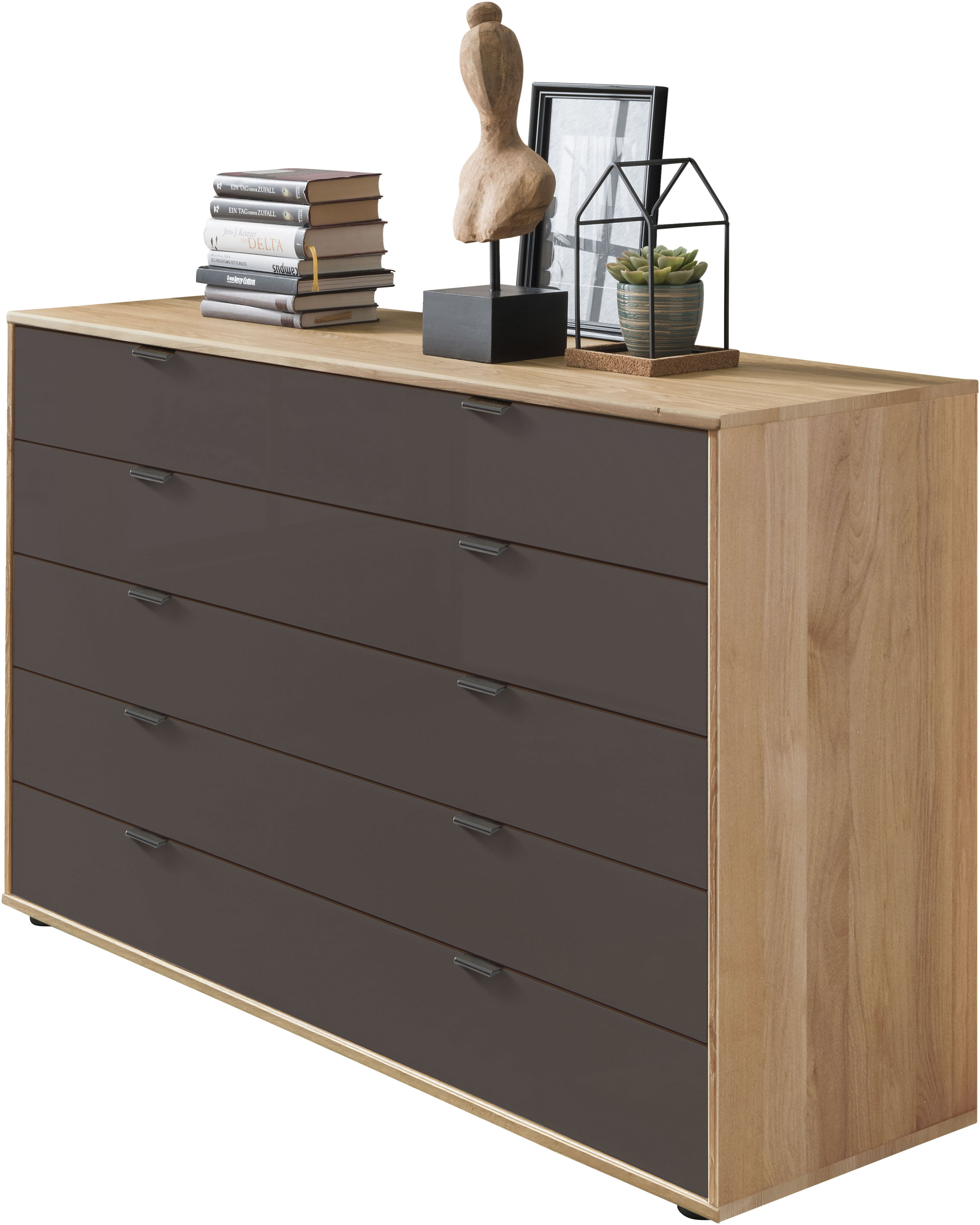 WIEMANN "Cardiff Sideboard, Wäscheschrank, teilmassiv Erle, mit Schubladen" Glas- oder Massivholzfront, verschiedene Breiten, MADE IN GERMANY, Schubkästen inklusive Selbsteinzug und Dämpfung