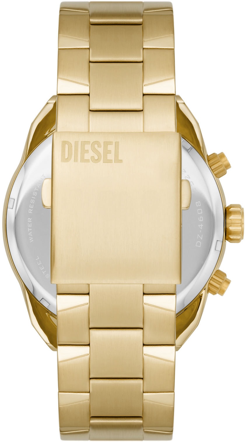 Diesel Chronograph »SPIKED«, Armbanduhr, Herrenuhr, Edelstahlarmband, analog, Tag, Stoppfunktion