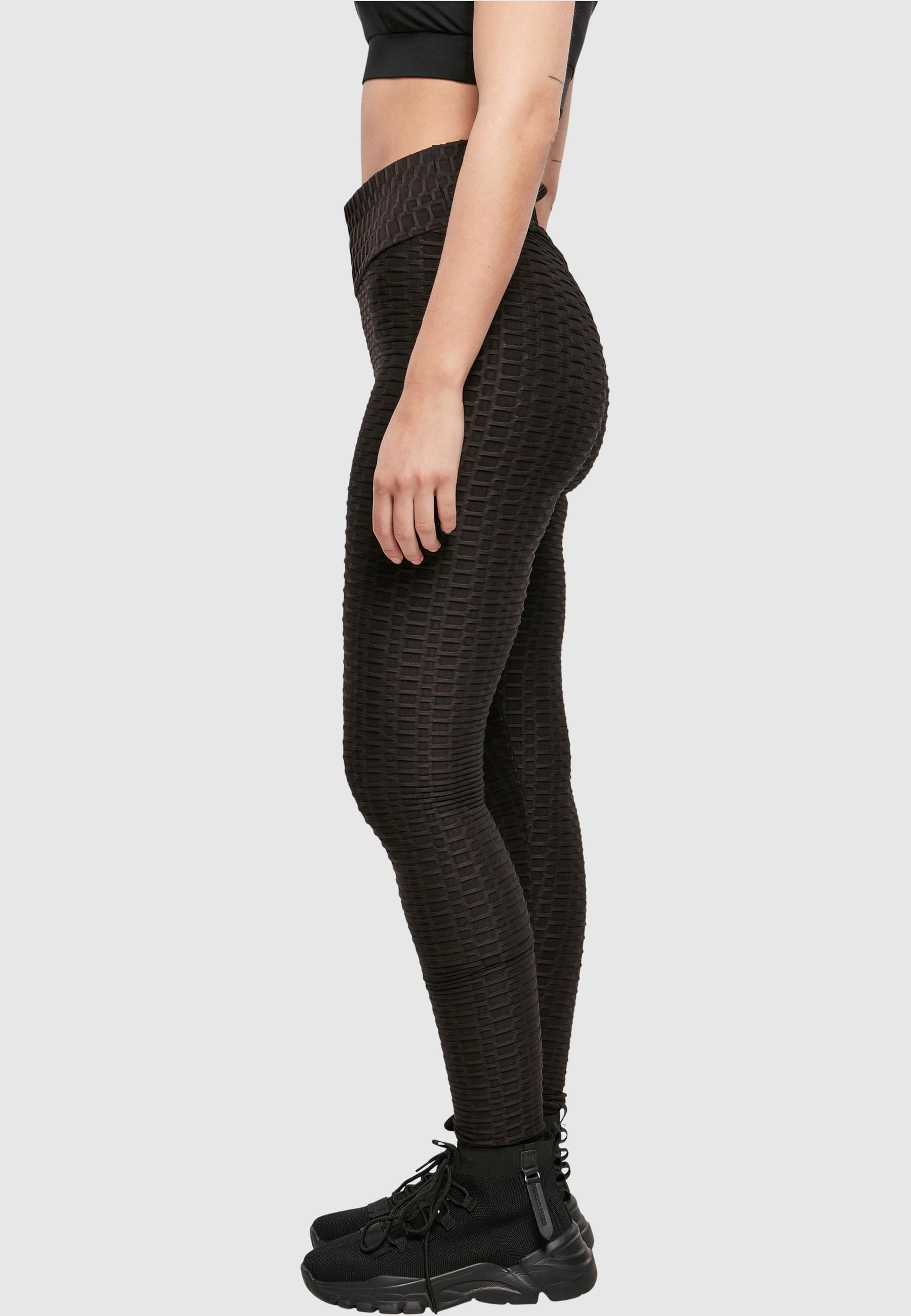 URBAN CLASSICS Leggings »Urban Classics Damen Ladies High Waist Honeycomb Leggings«, (1 tlg.)