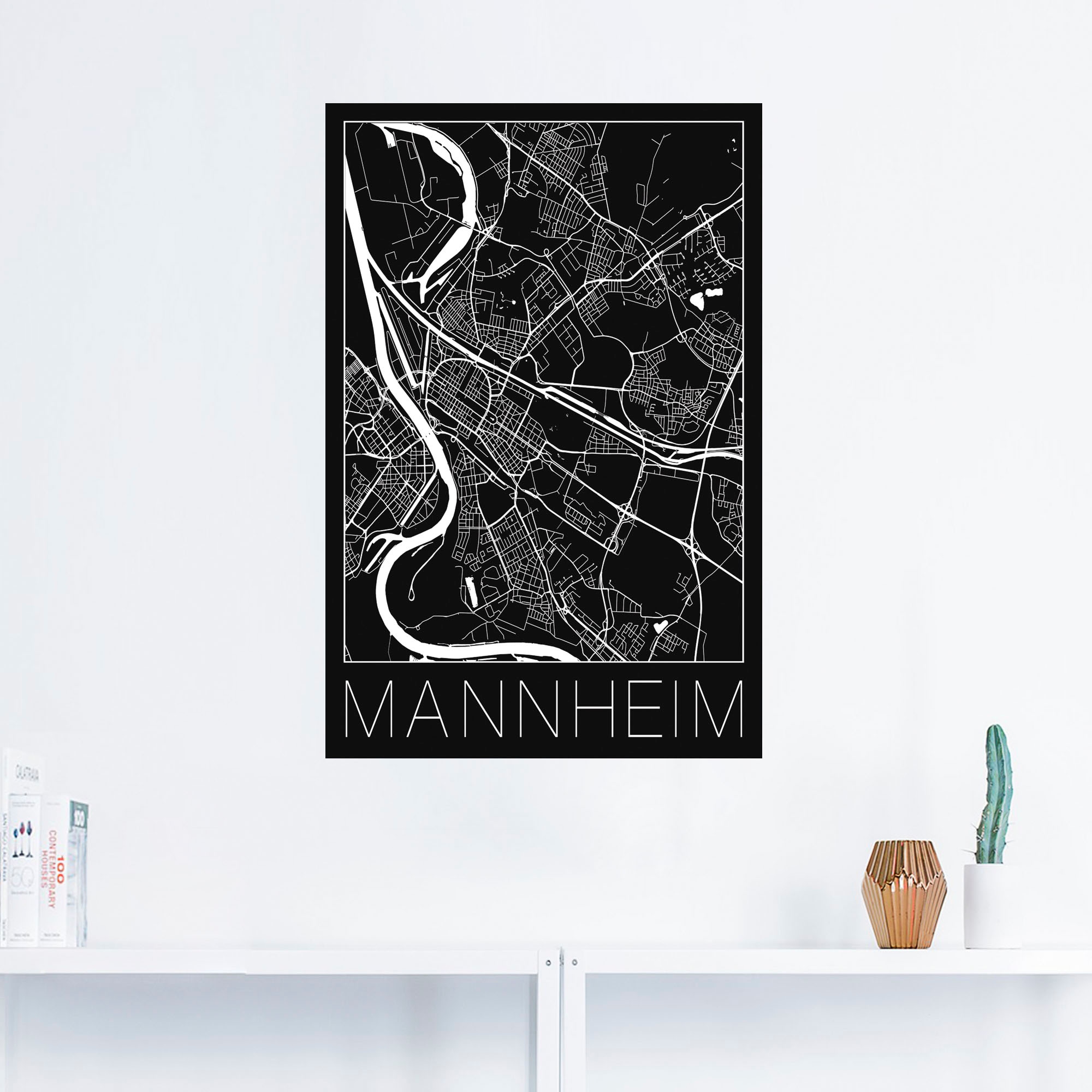 Leinwandbild, Artland »Retro Größen (1 als in Karte oder Poster Schwarz«, Wandbild Wandaufkleber Alubild, Deutschland, Deutschland kaufen | St.), Mannheim BAUR versch.