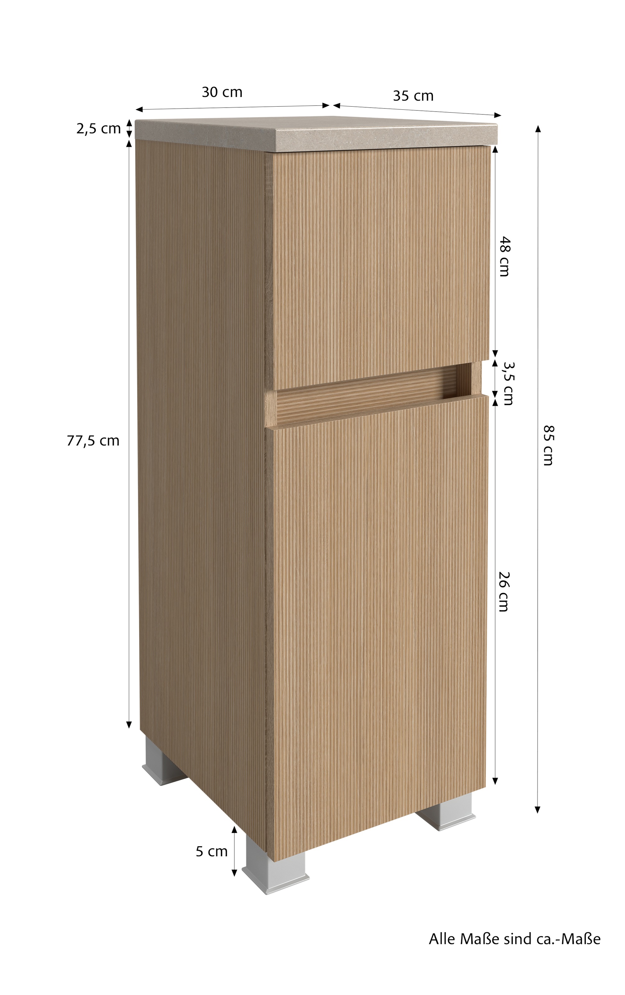 welltime Badmöbel-Set »Eixo«, Set 120 cm breit, Badmöbel mit LED-Beleuchtung