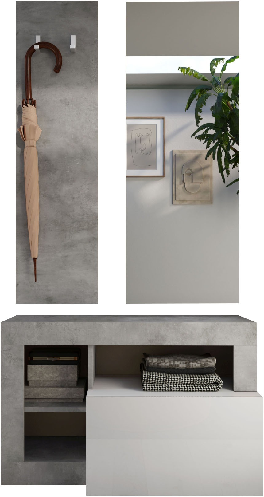 Home affaire Garderoben-Set "Hamburg" bestehend aus Garderobenbank, Gardero günstig online kaufen